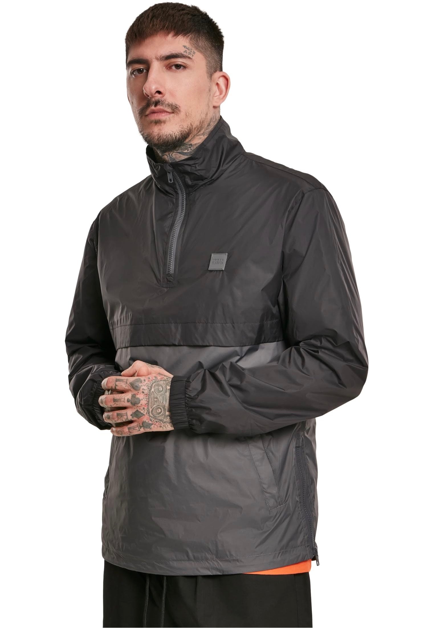 urban-classics-stand-up-collar-pull-over-coupe-vent-noir image 4