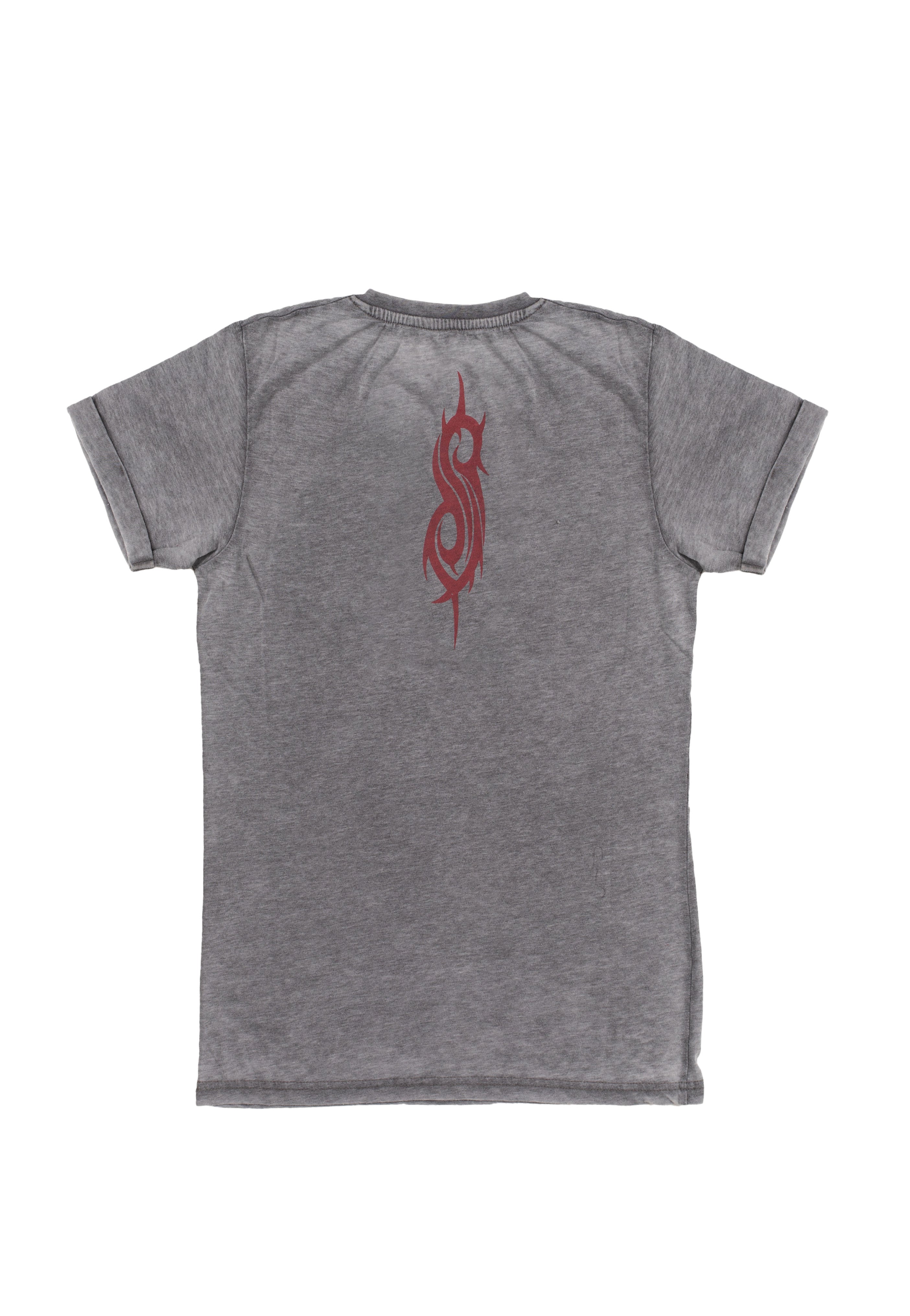 slipknot-red-logo-burnout-t-shirt-gris-homme image 2