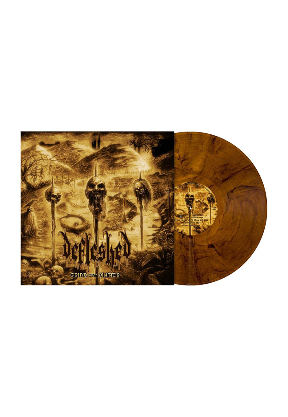 defleshed-grind-over-matter-vinyle-lp-ocre-marbr-thrash image 1