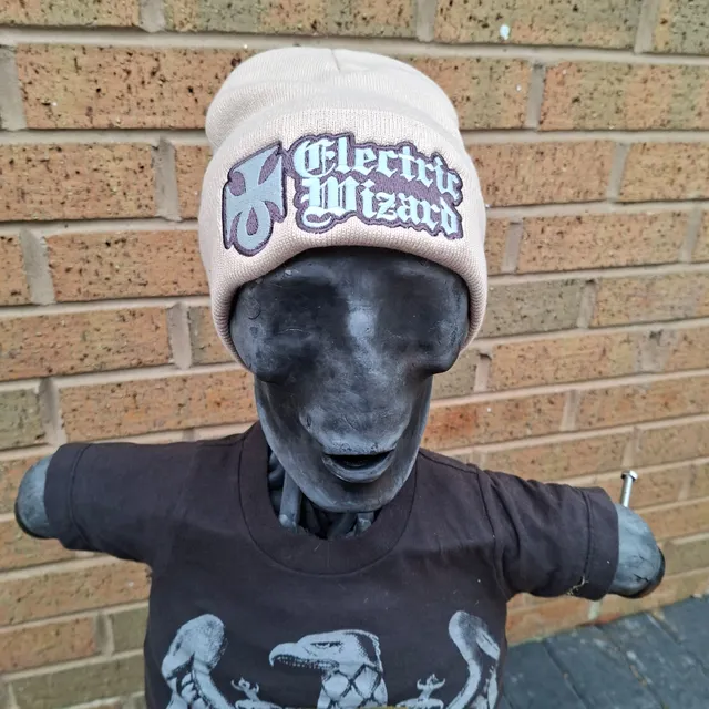 783punx-beanies-electric-wizard-logo-bonnet-beige-phosphorescent image 1