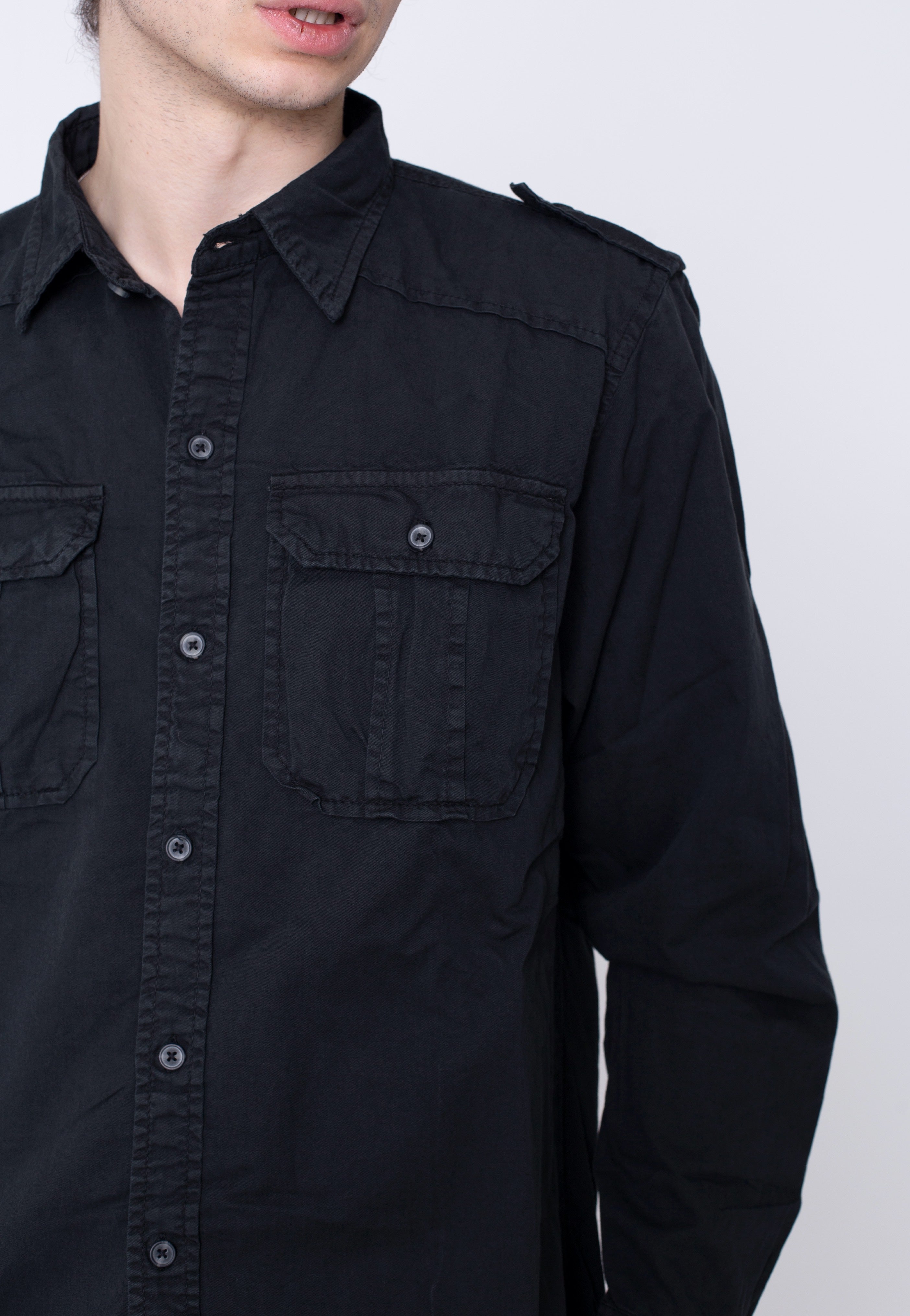 surplus-m65-basic-chemise-noire-manches-longues-taille-l image 2