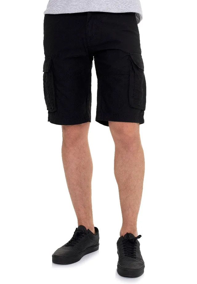 vintage-industries-rowing-black-short-cargo-noir image 1