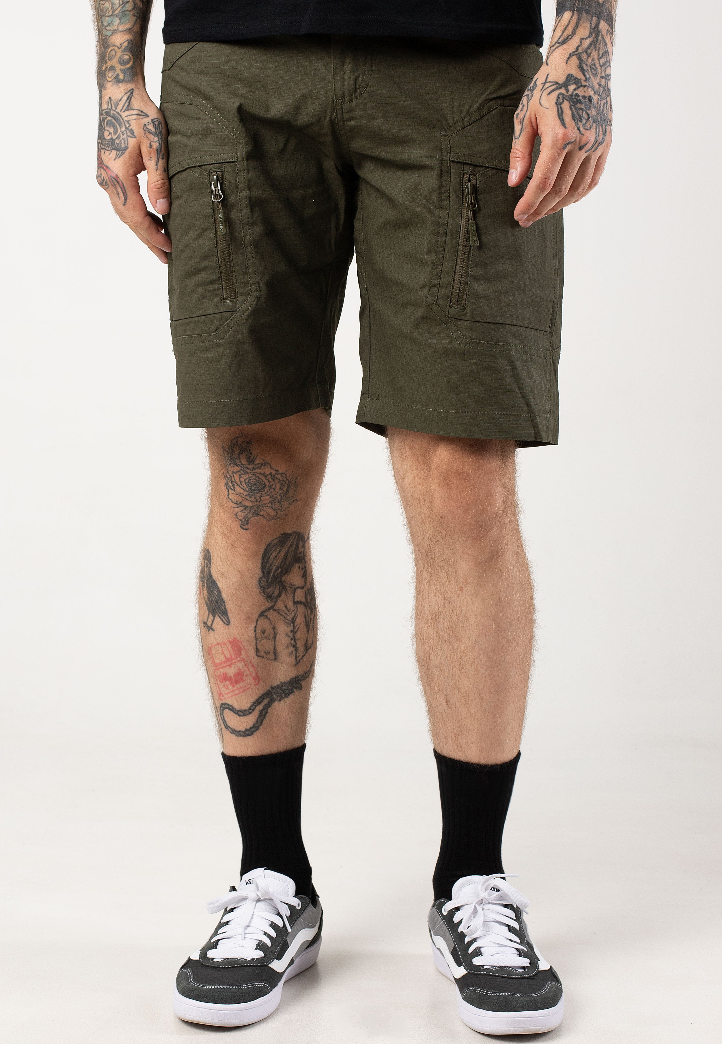 mil-tec-assault-co-short-bermuda-coton-olive image 1