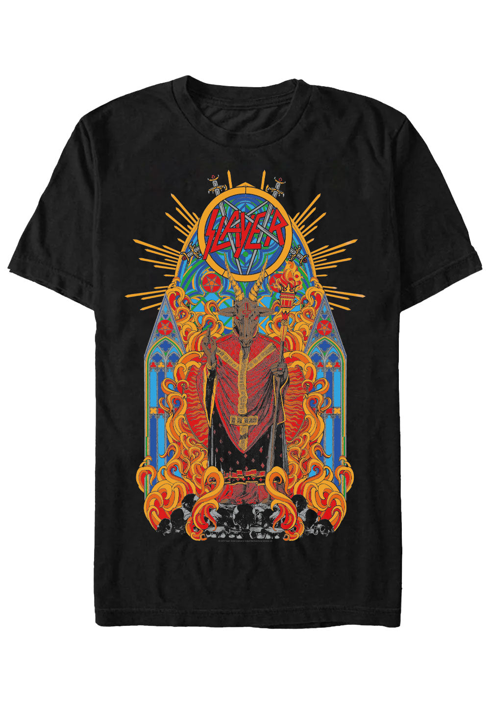 slayer-goat-god-stained-glass-t-shirt-noir image 1
