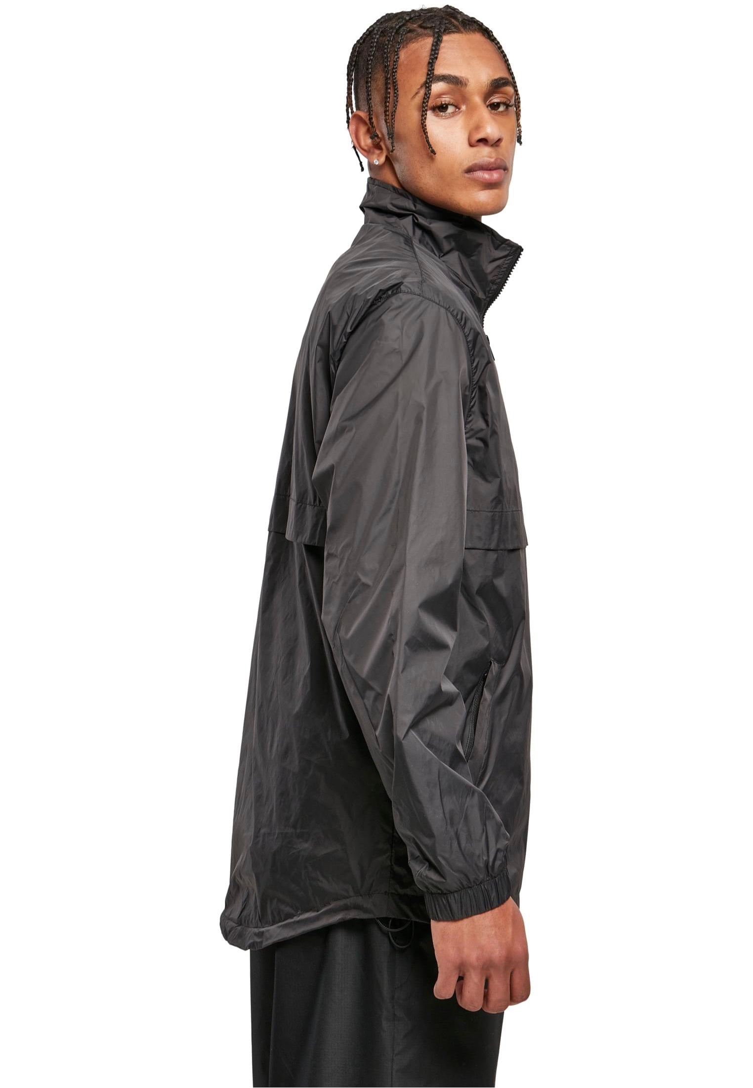 urban-classics-stand-up-collar-veste-noire-homme-pull-over image 5