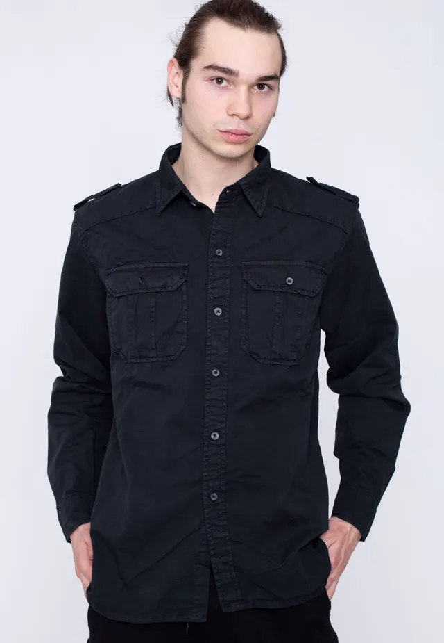 surplus-m65-basic-chemise-noire-manches-longues-taille-l image 1