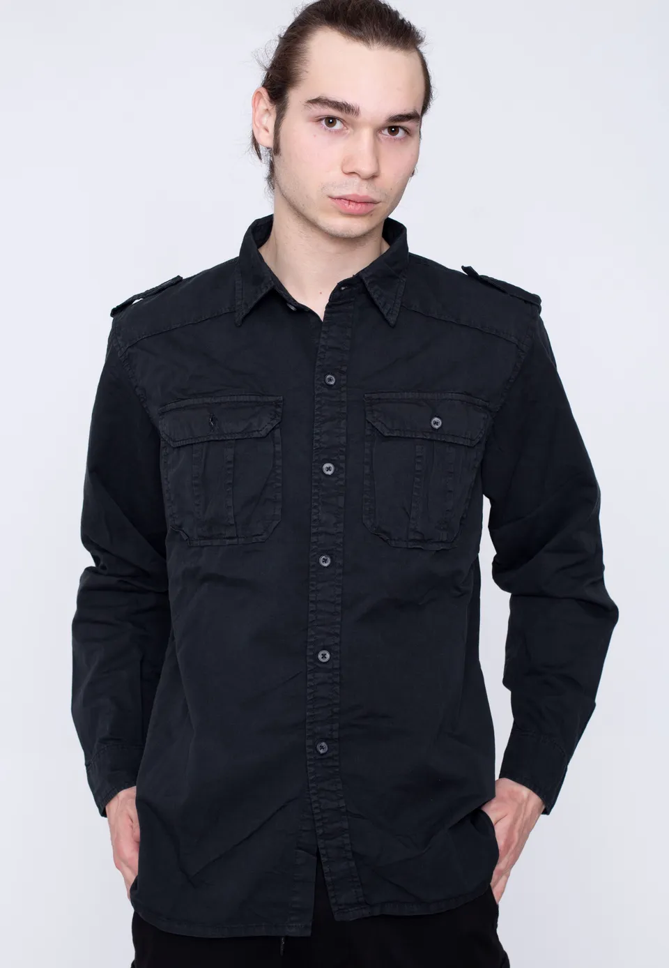 surplus-m65-basic-chemise-noire-manches-longues-taille-l image 1