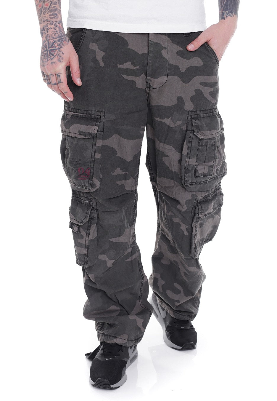 surplus-airborne-vintage-pantalon-cargo-camo-noir-homme image 2