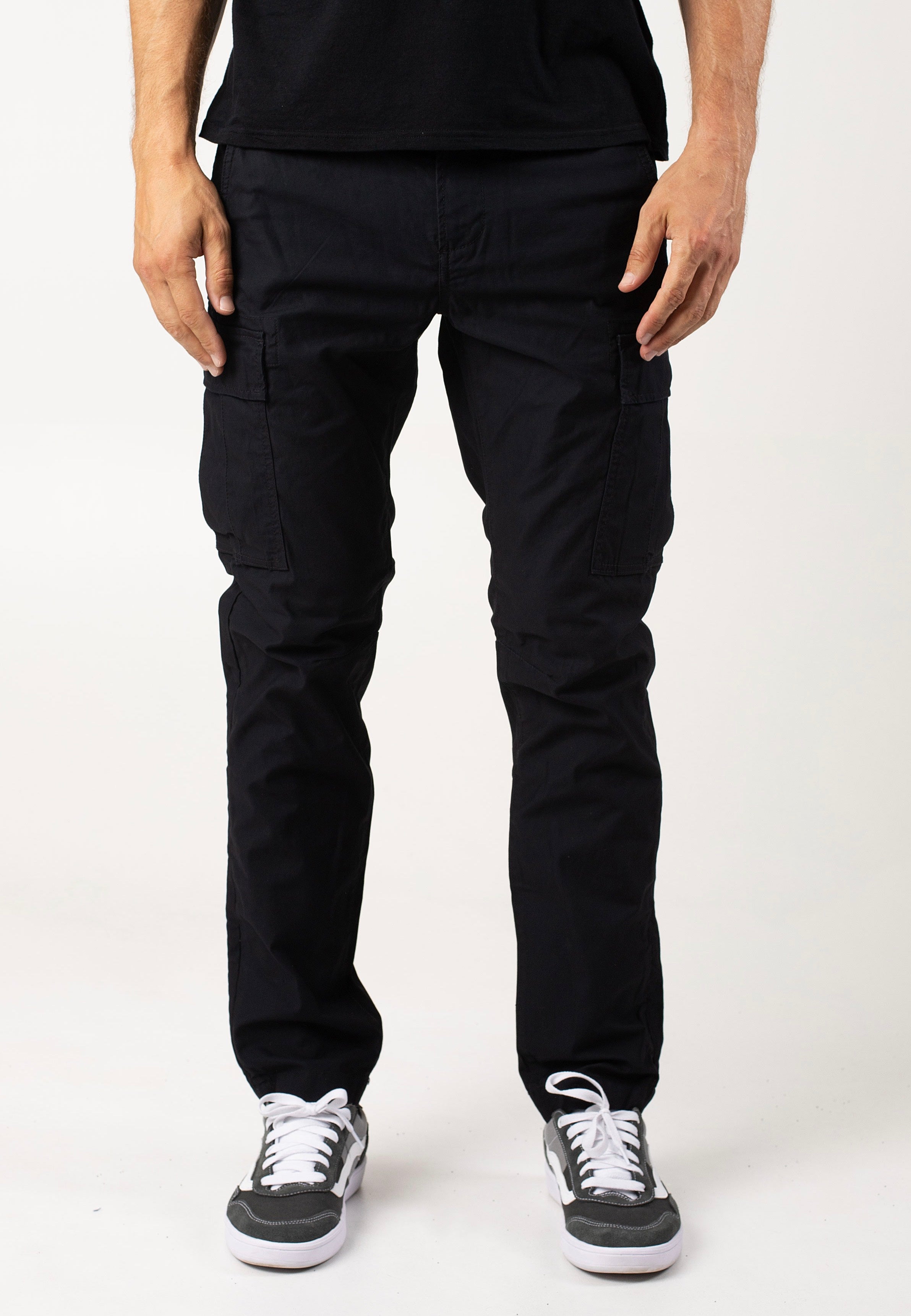 vintage-industries-mallow-pantalon-cargo-noir-homme image 1