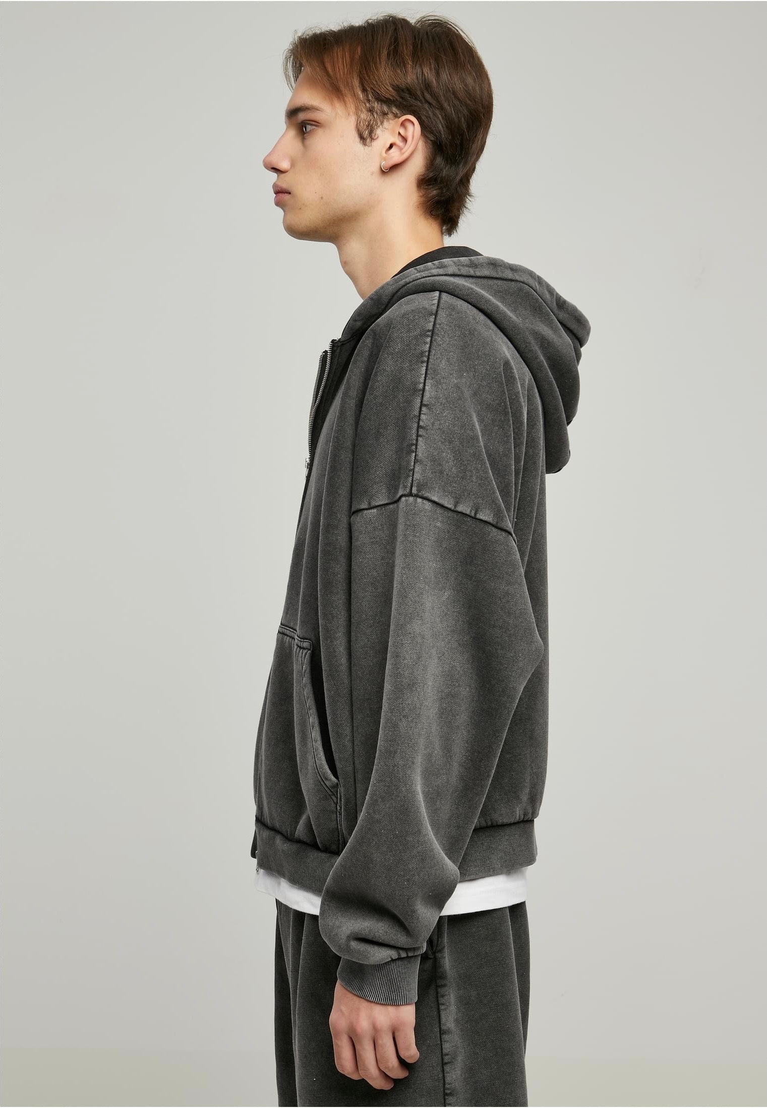 urban-classics-heavy-sand-washed-sweat-zipp-noir-90-s image 4