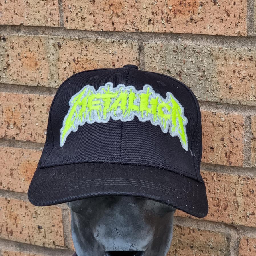 metallica-splatter-casquette-baseball-jaune-phosphorescente image 1