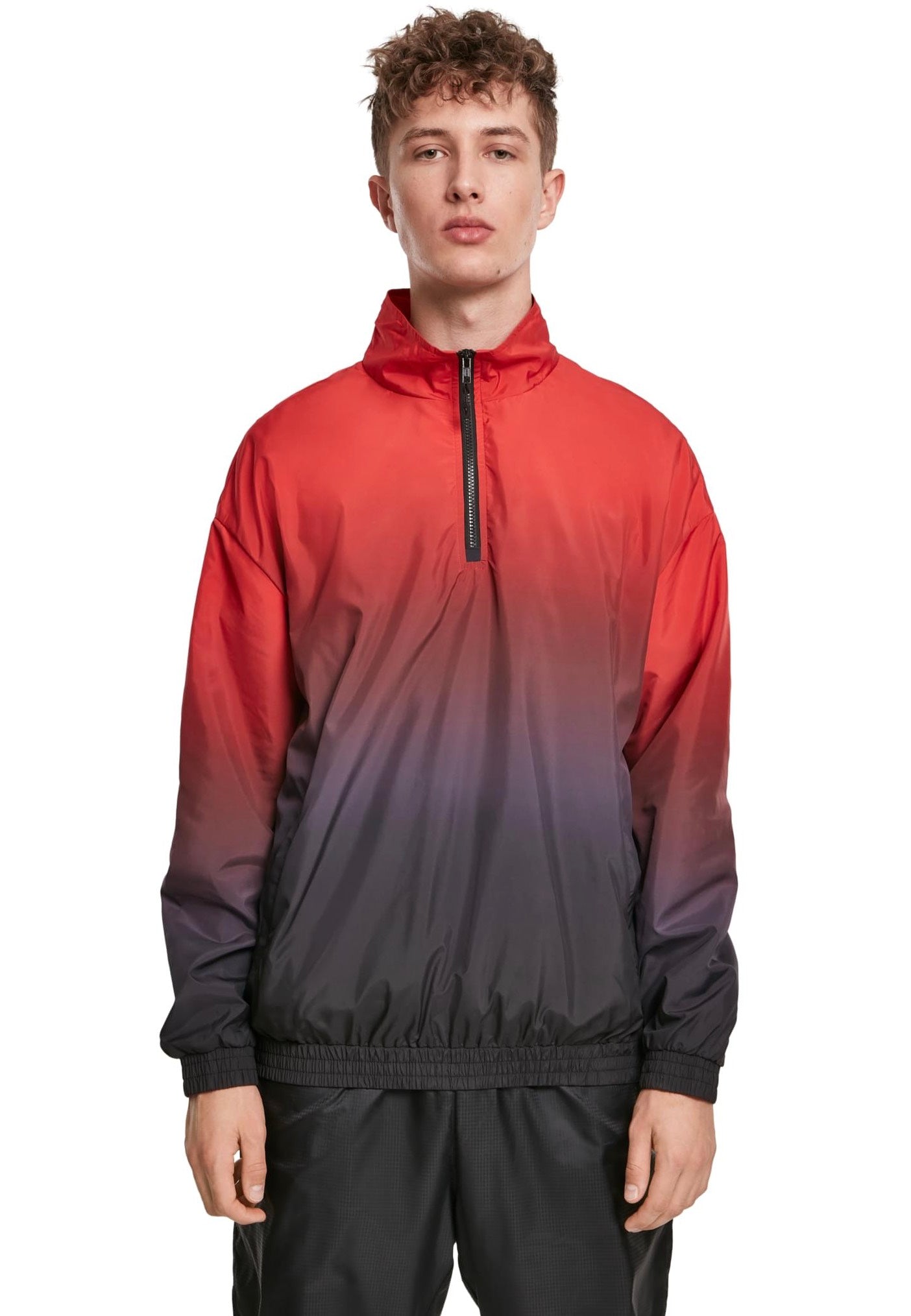 urban-classics-gradient-veste-pullover-noir-rouge-m image 7