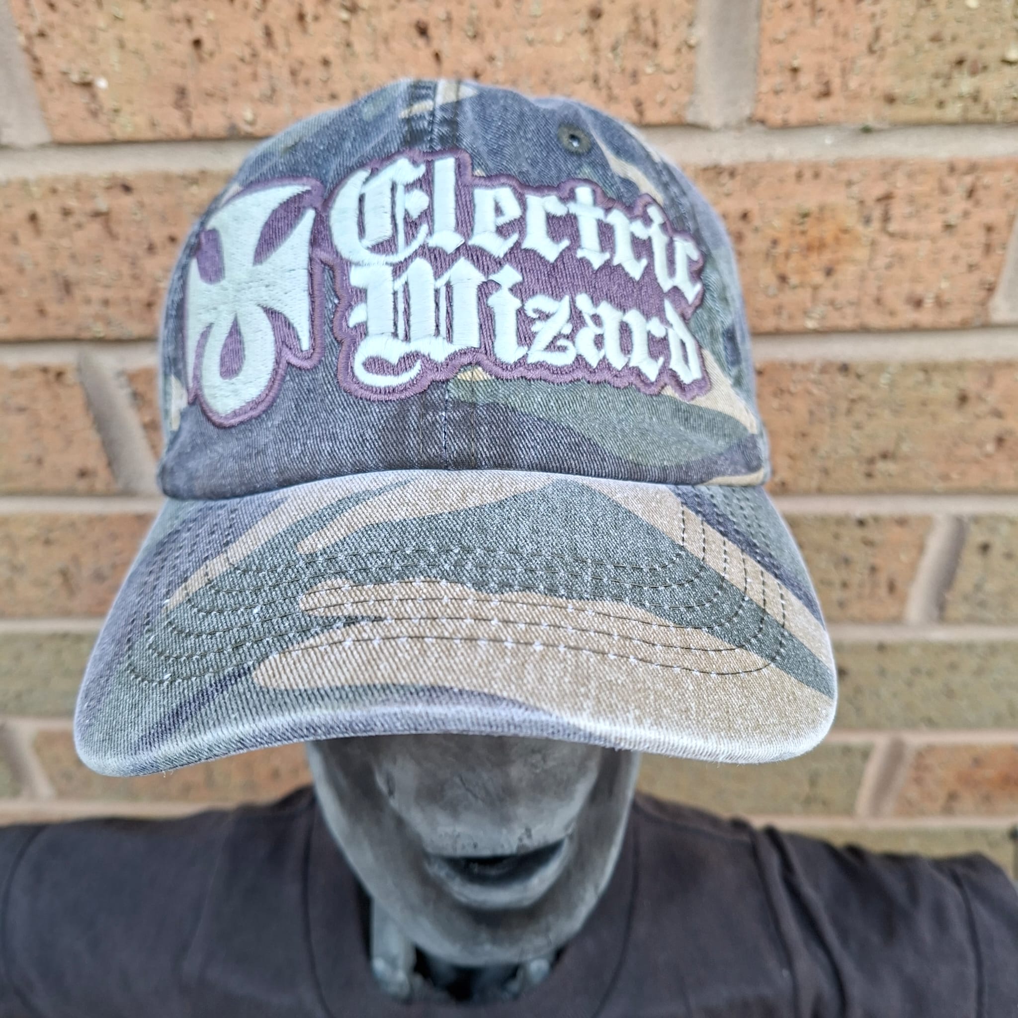 electric-wizard-logo-casquette-dad-cap-camo-vert-phospho image 2