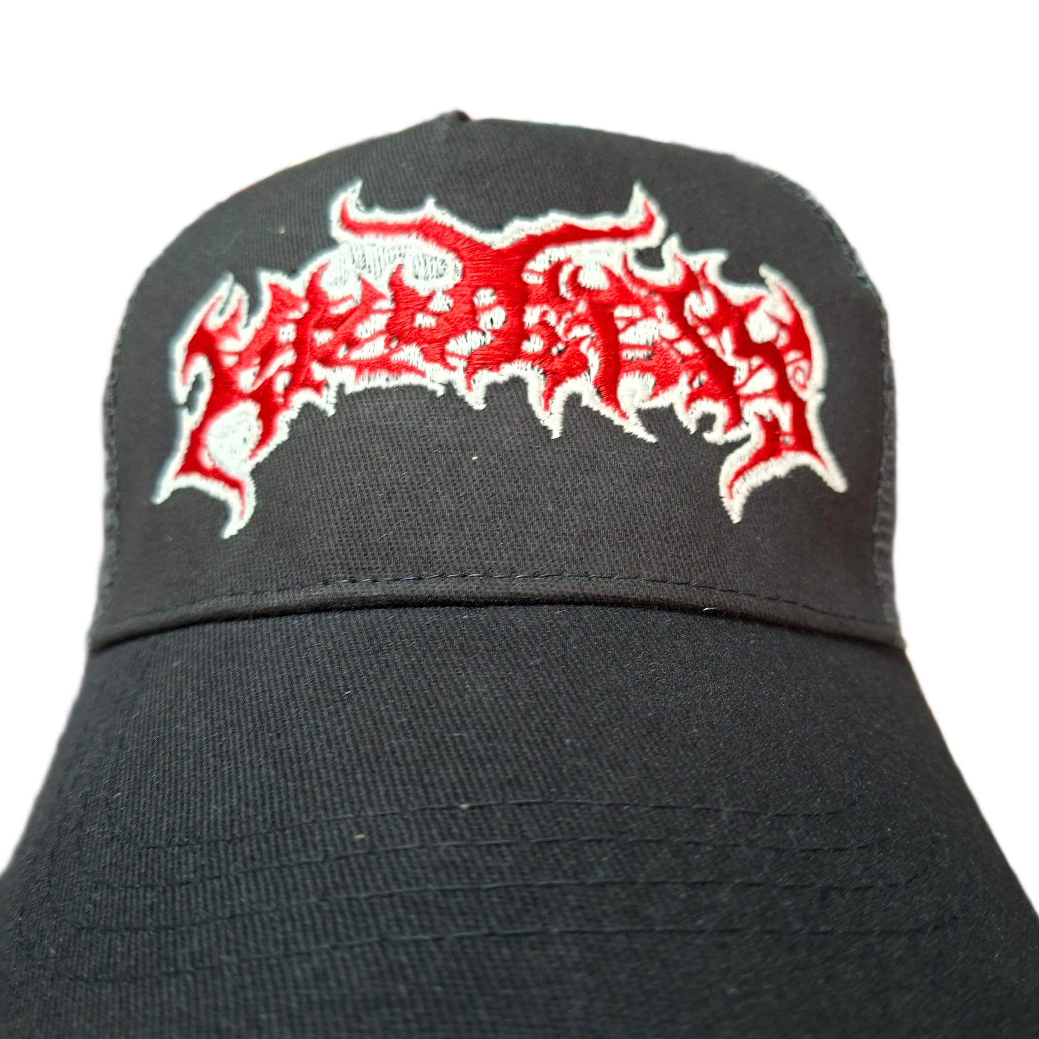 kruelty-glow-in-the-dark-logo-casquette-trucker-rouge image 2