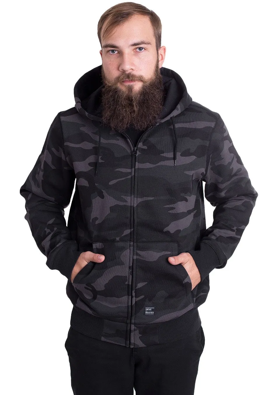 vintage-industries-redstone-hooded-dark-camo-sweat-zipp-camouflage-s image 1