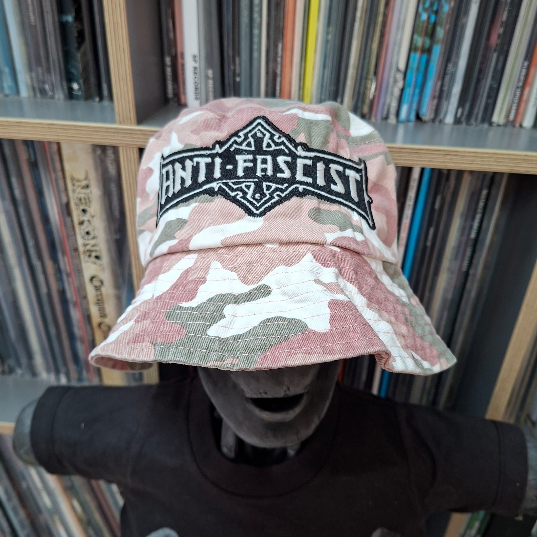 bolt-thrower-anti-fascist-bob-bucket-hat-camo-rose-phosphorescent image 1