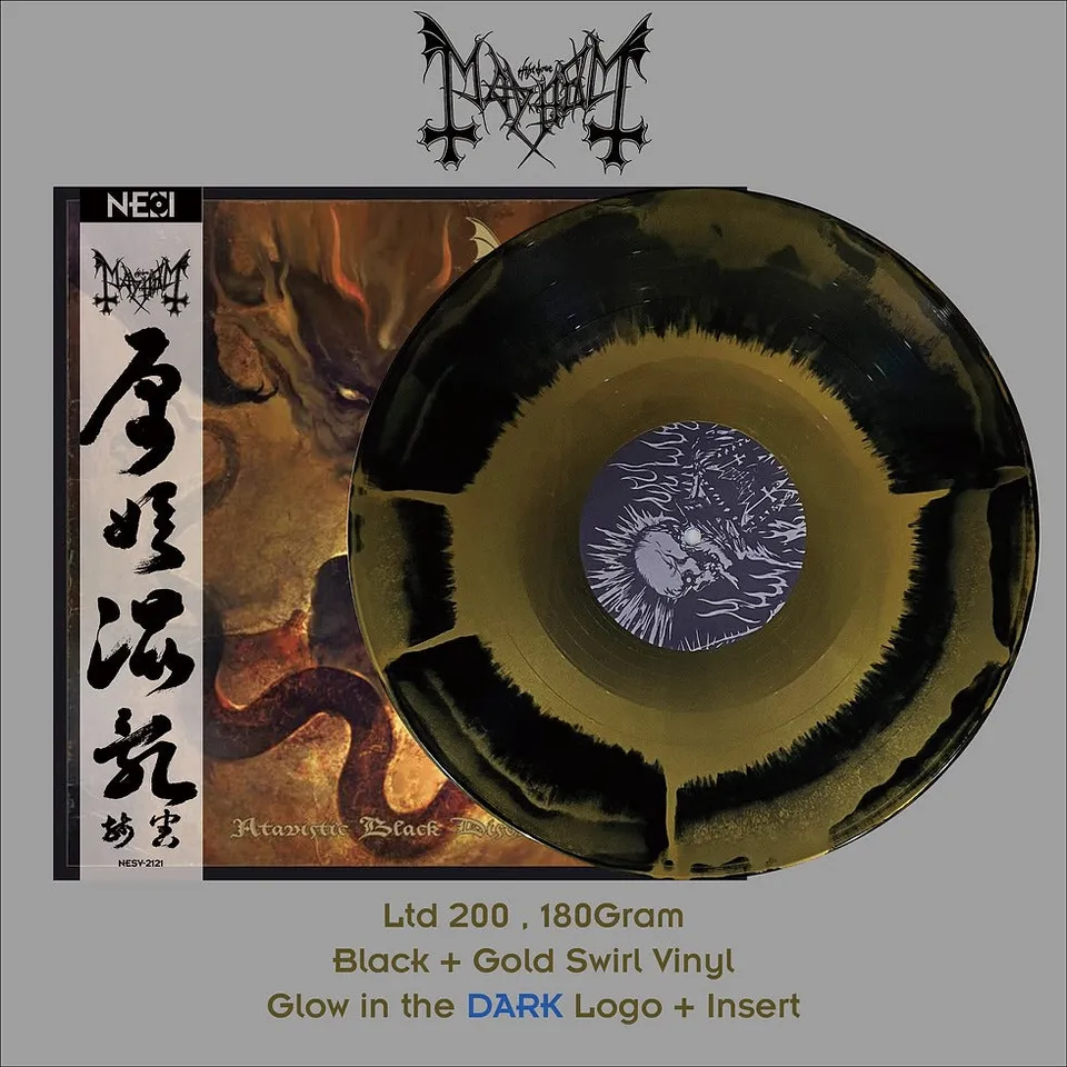 mayhem-atavistic-black-disorder-kommando-vinyle-lp-black-gold-swirl-ltd-200 image 1