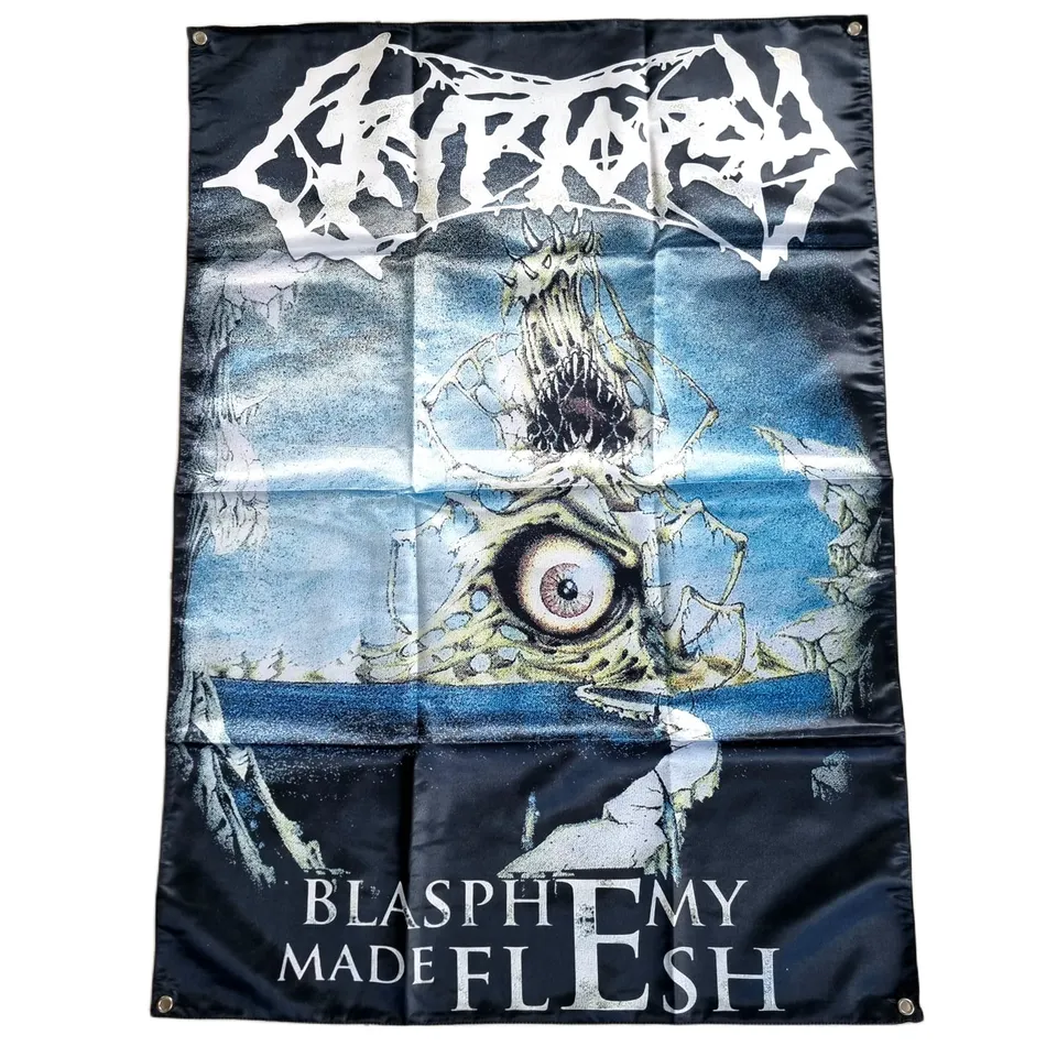 cryptopsy-blasphemy-made-flesh-drapeau-tissu-100x70-cm image 1
