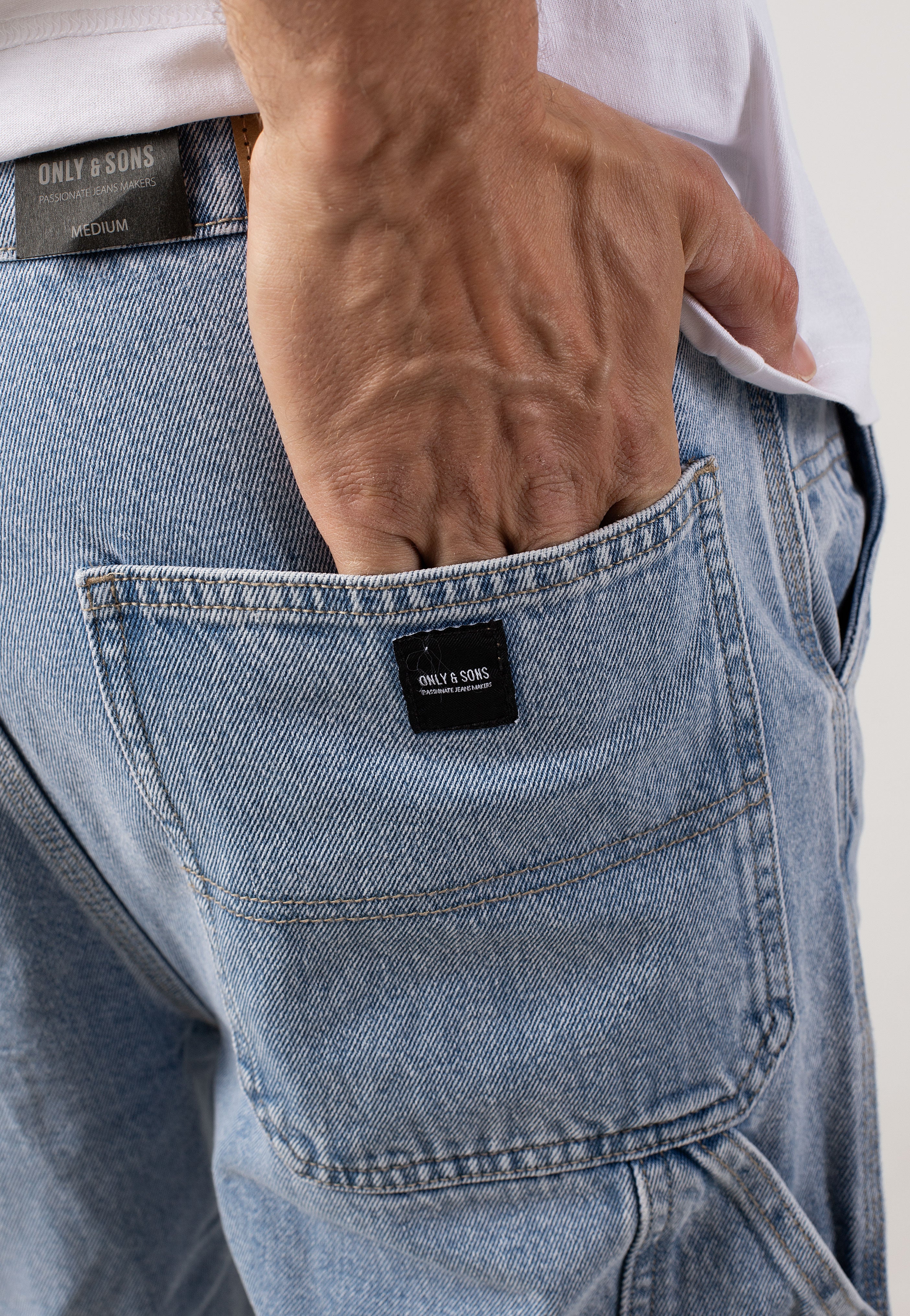 only-sons-edge-car-short-jean-homme-bleu-clair-m image 5