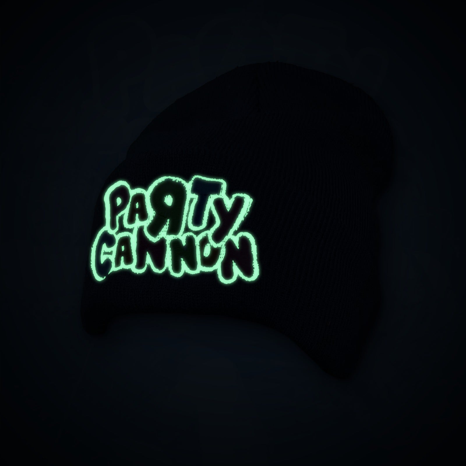 party-cannon-logo-glow-bonnet-noir-brod image 2