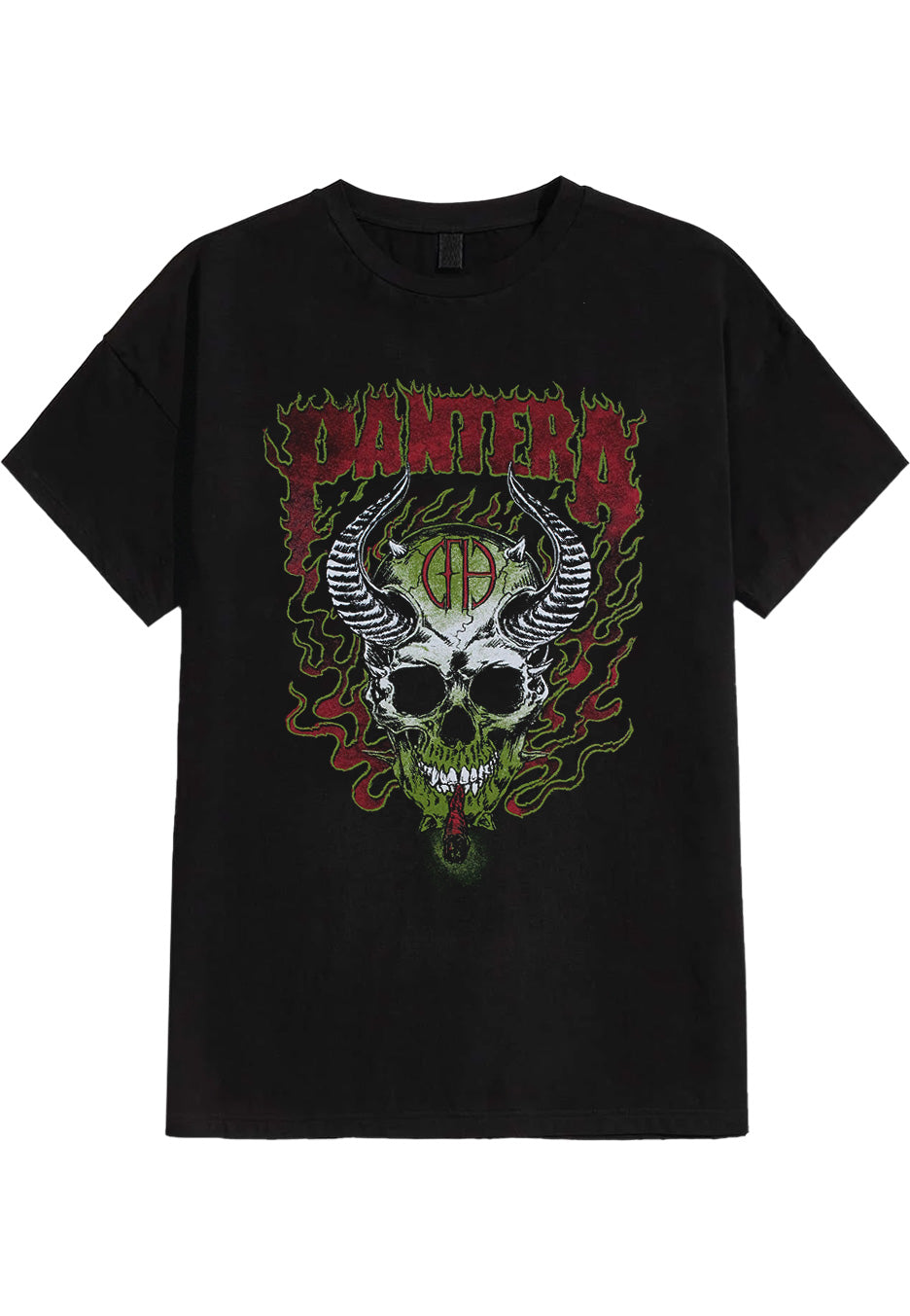 pantera-fire-skull-t-shirt-noir-thrash-metal image 1