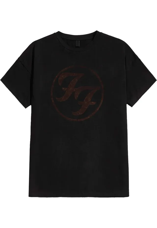 foo-fighters-ff-logo-t-shirt-noir-homme-coton-manches-courtes image 1