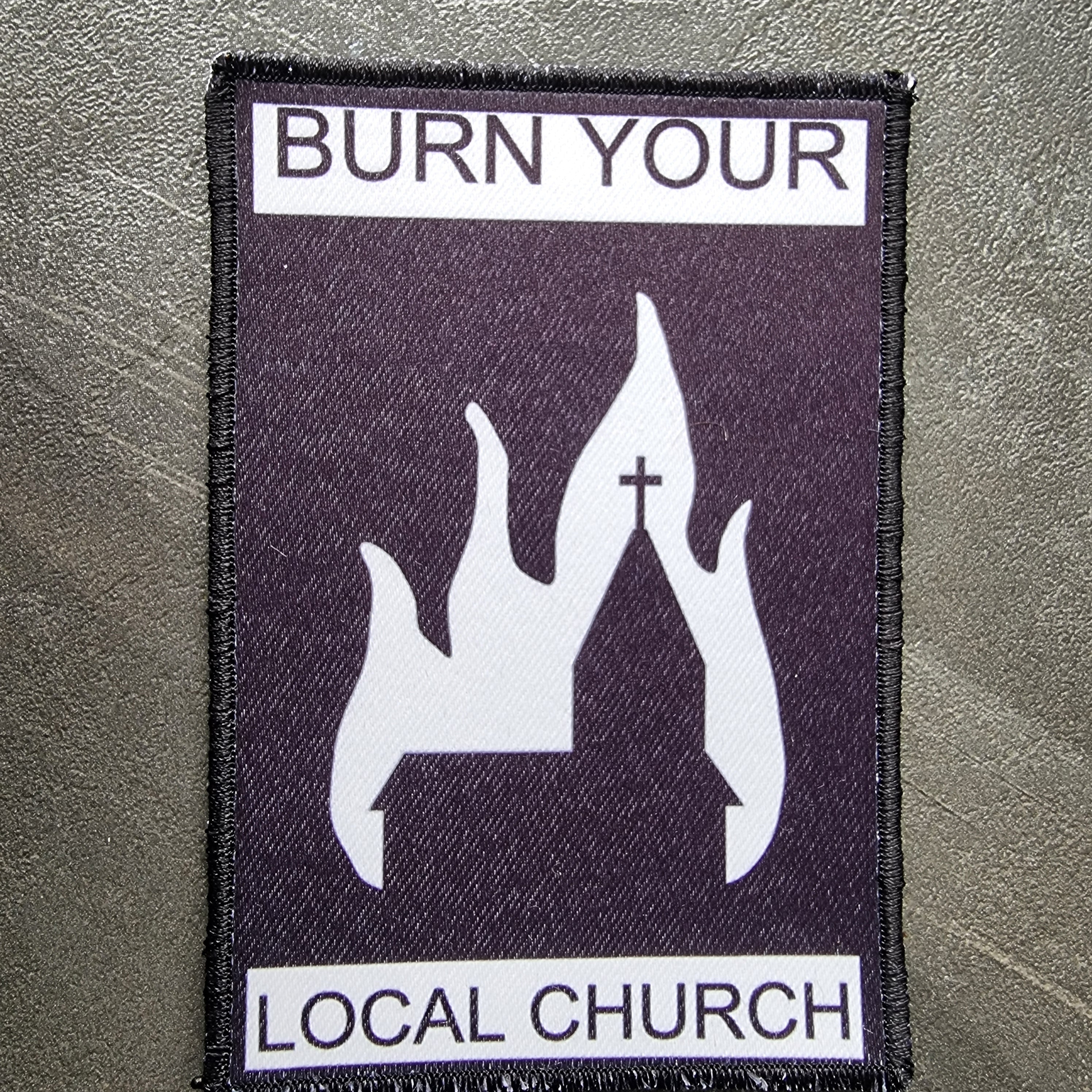burn-your-local-church-patch-cusson-noir image 1