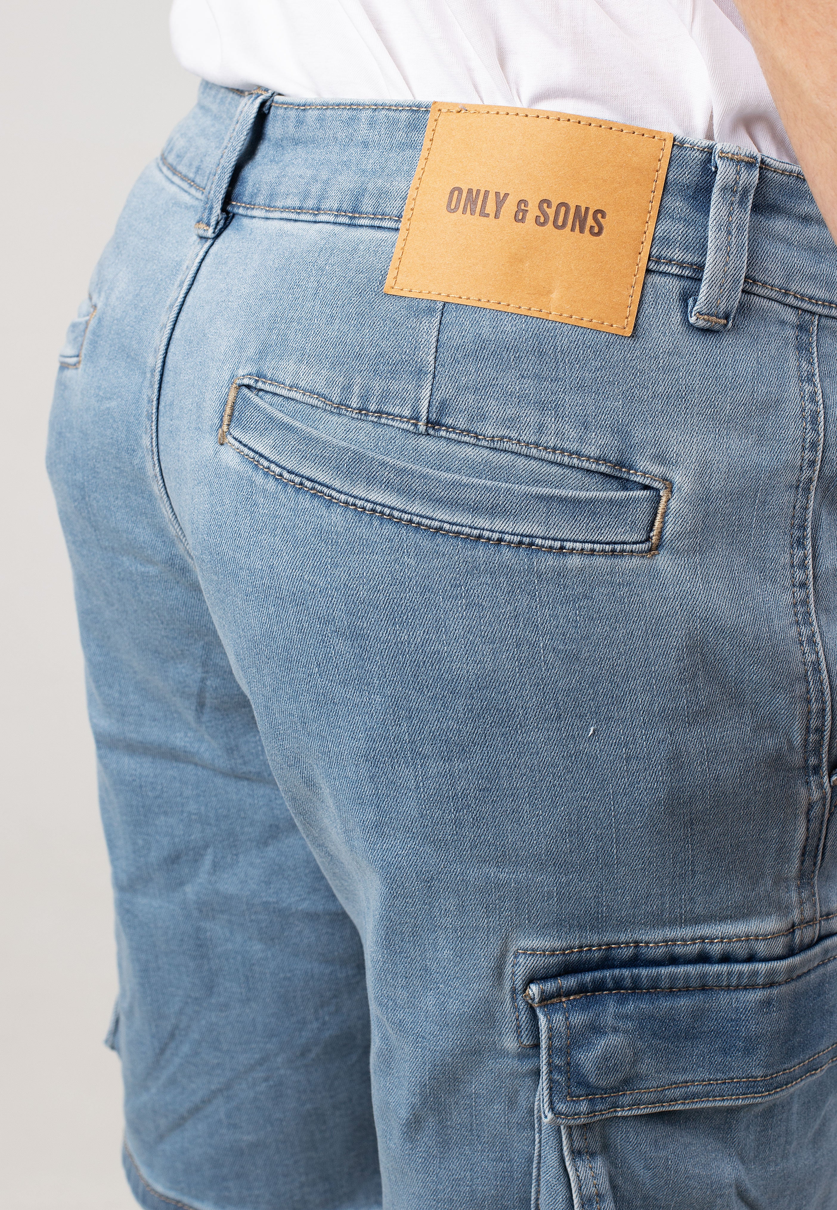 only-sons-cam-stage-cargo-short-jean-bleu-clair-denim image 5