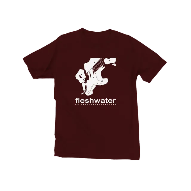 fleshwater-strat-t-shirt-bordeaux-encre-blanche image 1