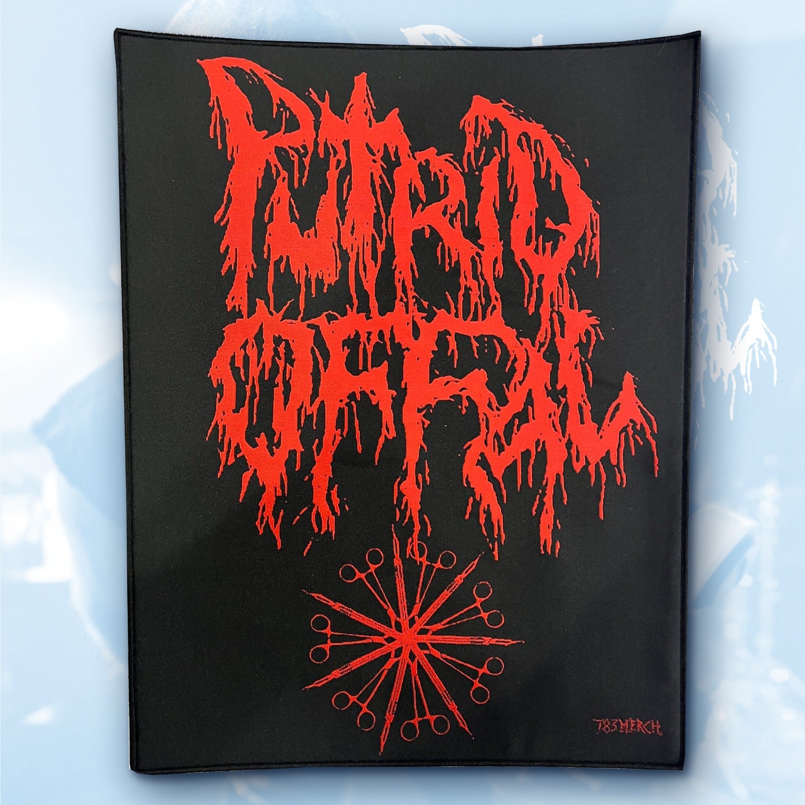 putrid-offal-logo-backpatch-tiss-dos-bordure-noire image 2