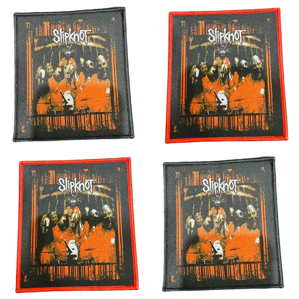 slipknot-patch-tiss-cusson-bordure-rouge image 1