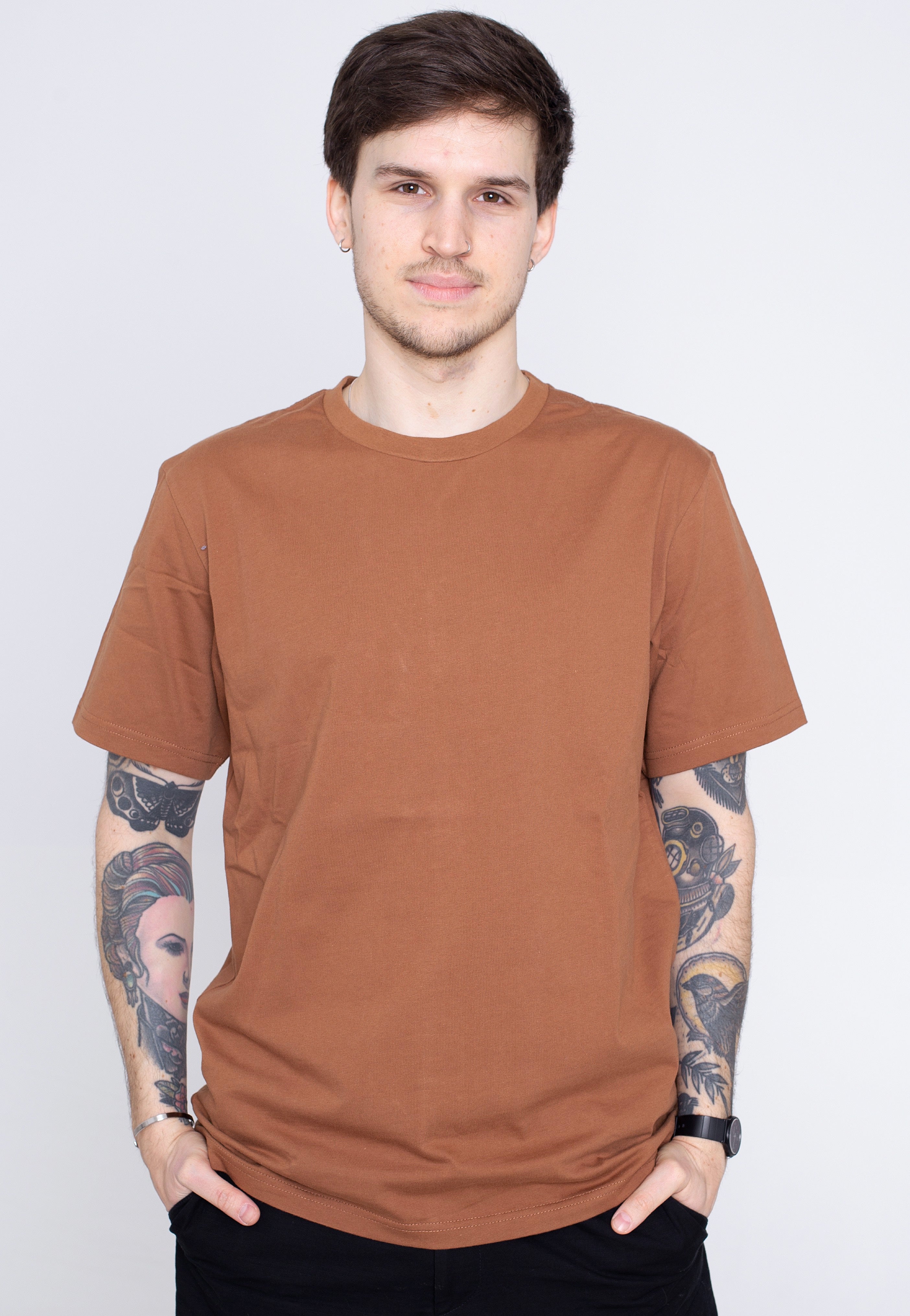 vintage-industries-devin-rust-t-shirt-marron-homme image 1