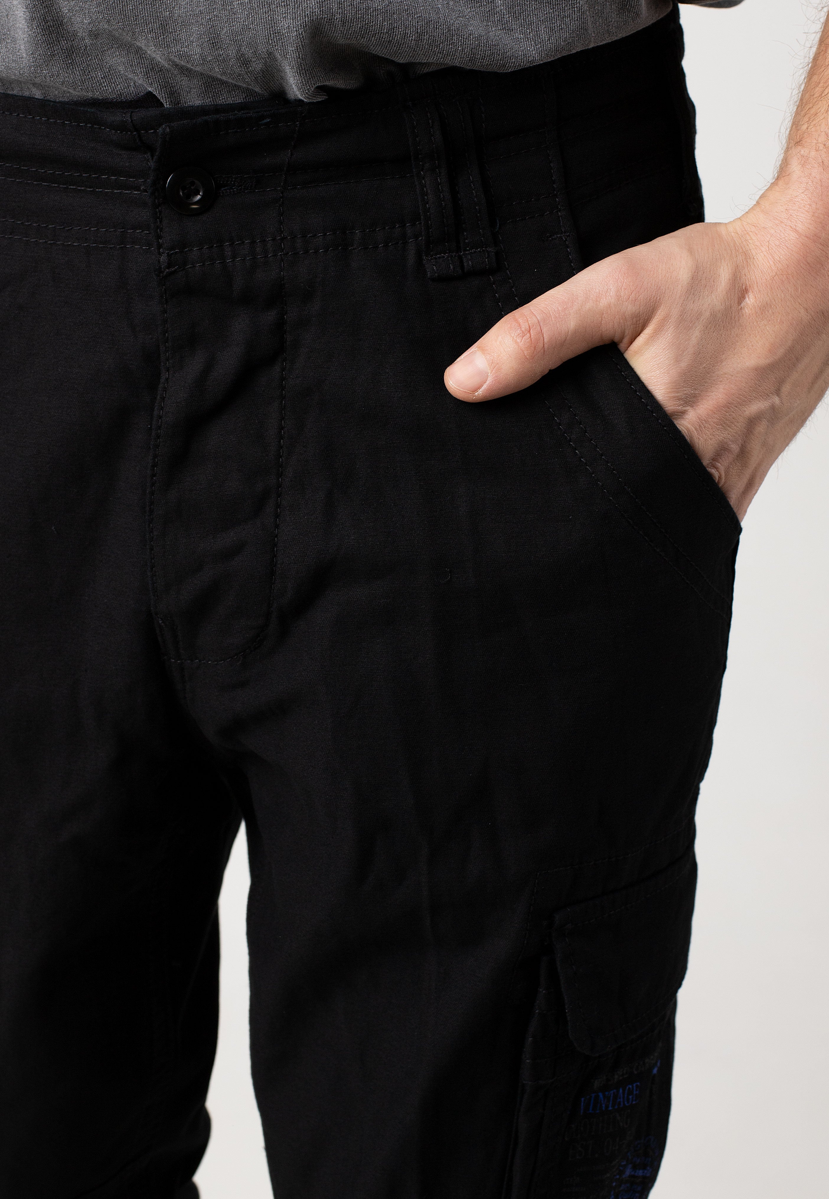 brandit-pure-slim-fit-pantalon-cargo-noir-homme image 6