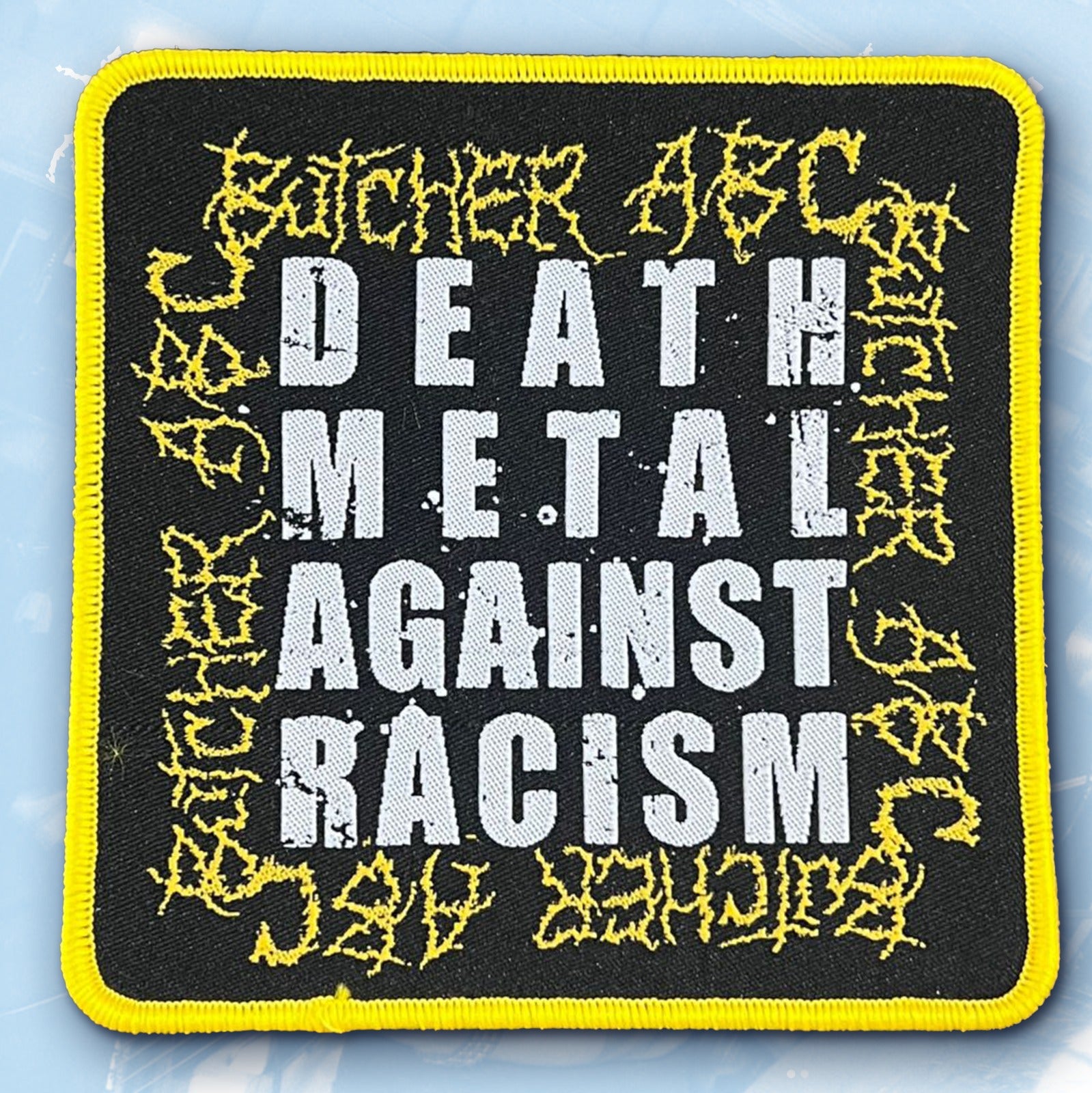 butcher-abc-death-metal-against-racism-patch-tiss-jaune image 2