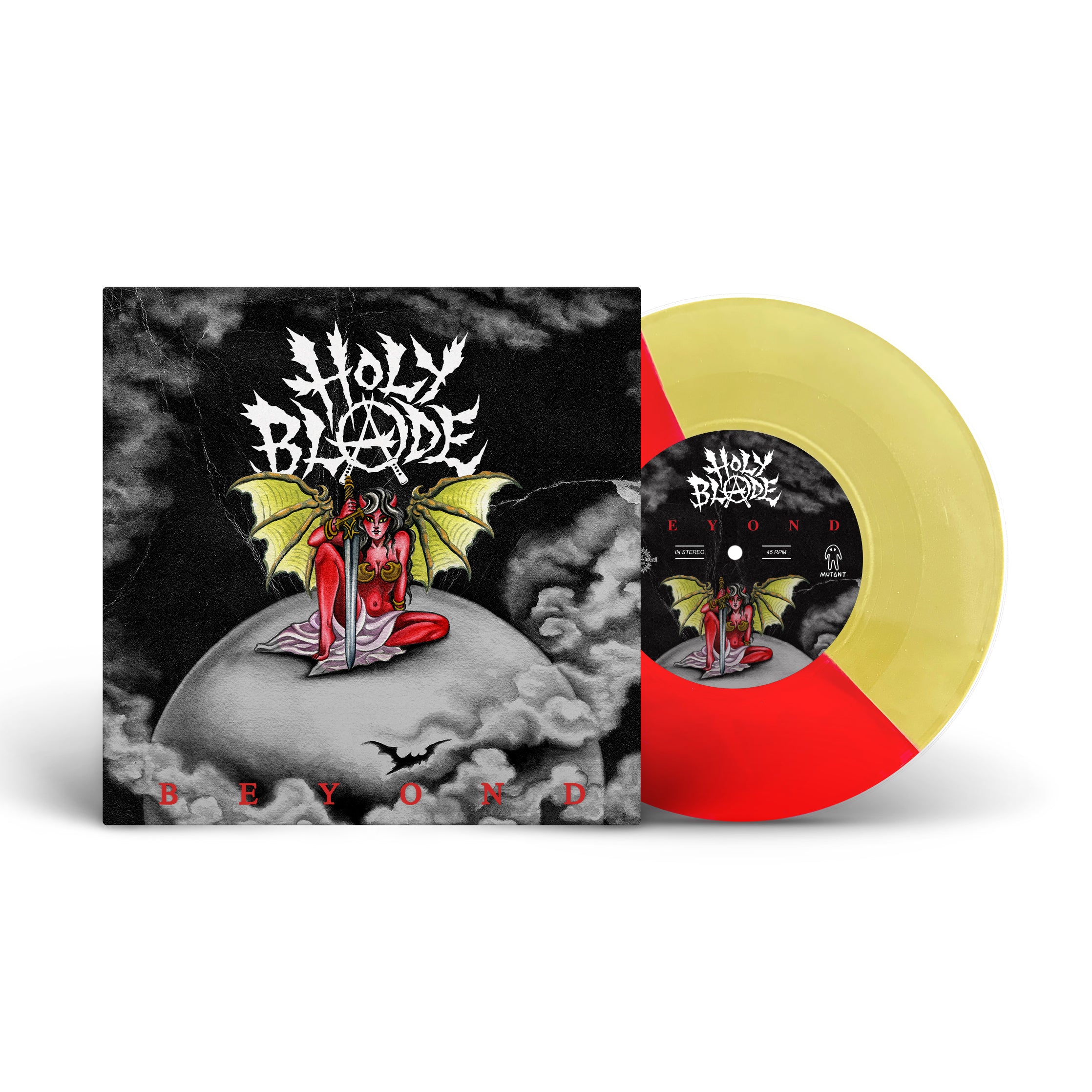 holy-blade-beyond-vinyle-7-split-orange-noir image 3