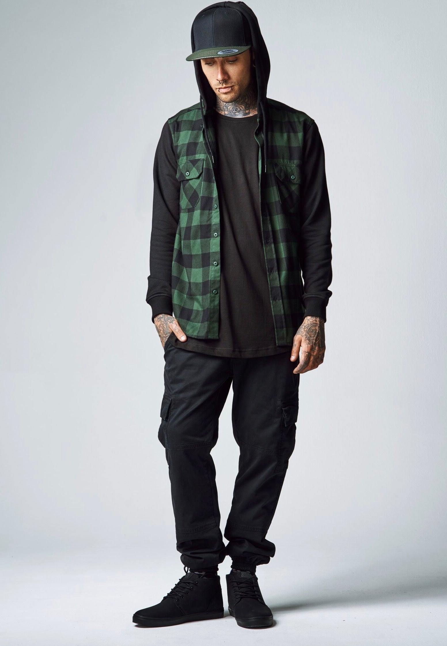 urban-classics-washed-cargo-twill-pantalon-cargo-noir-w30-coton image 3