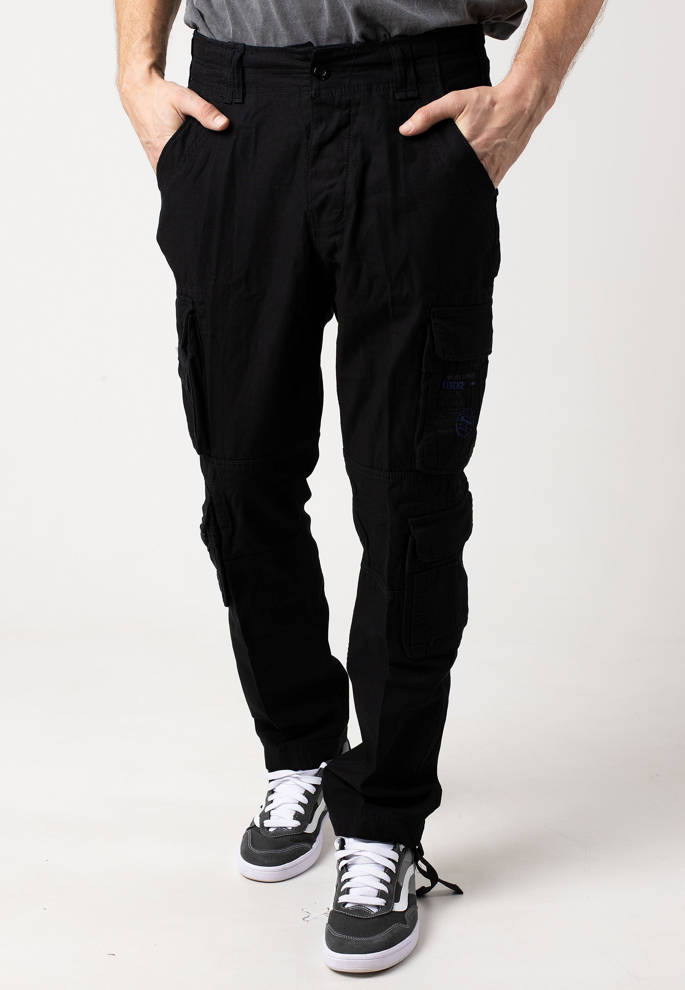 brandit-pure-slim-fit-pantalon-cargo-noir-homme image 1