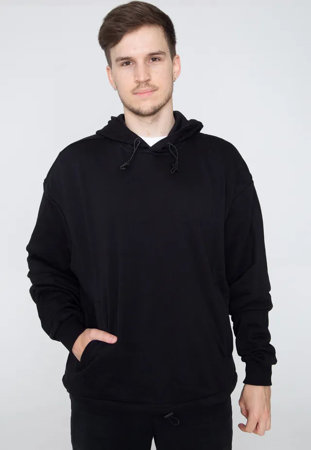 urban-classics-sport-black-hoodie-noir-homme-streetwear image 1