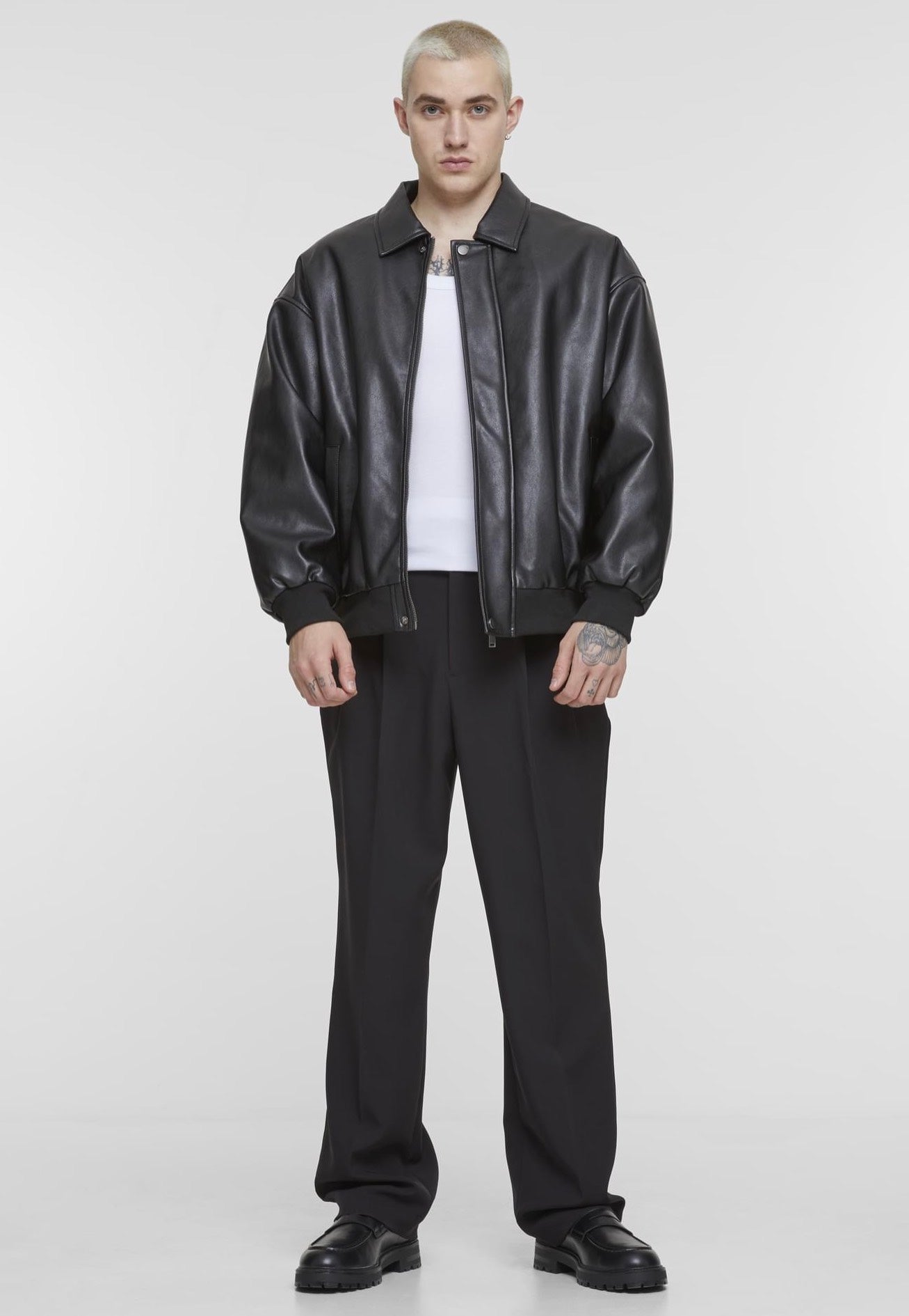 urban-classics-synthetic-leather-black-veste-simili-cuir-noir image 2