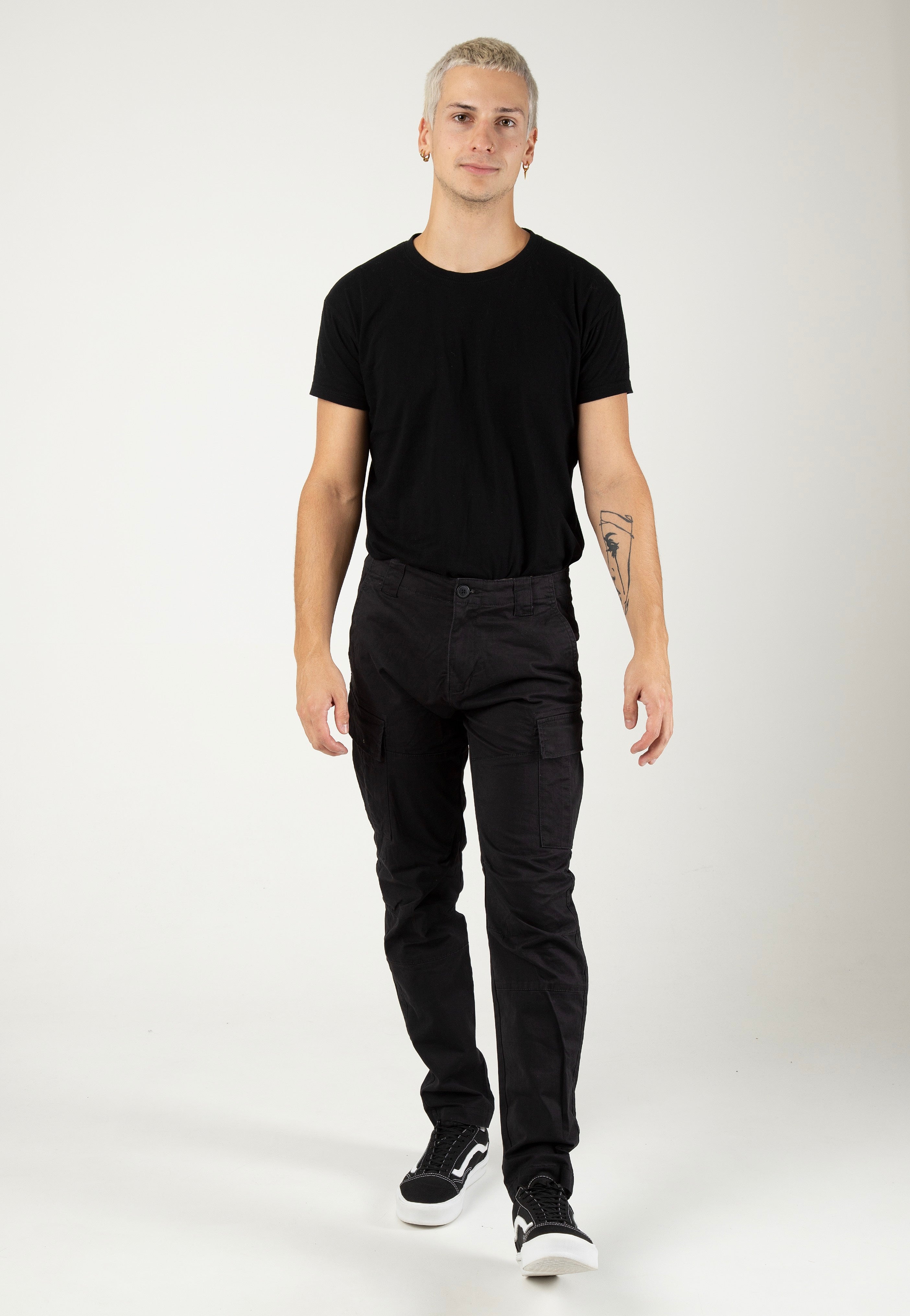 vintage-industries-ferron-steel-pantalon-cargo-noir-w32-coton image 2