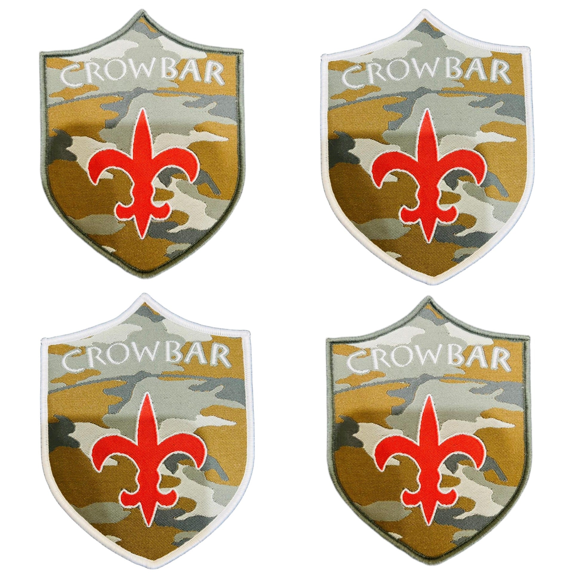 crowbar-fleur-de-lis-brown-camo-patch-tiss-bordure-blanche image 1