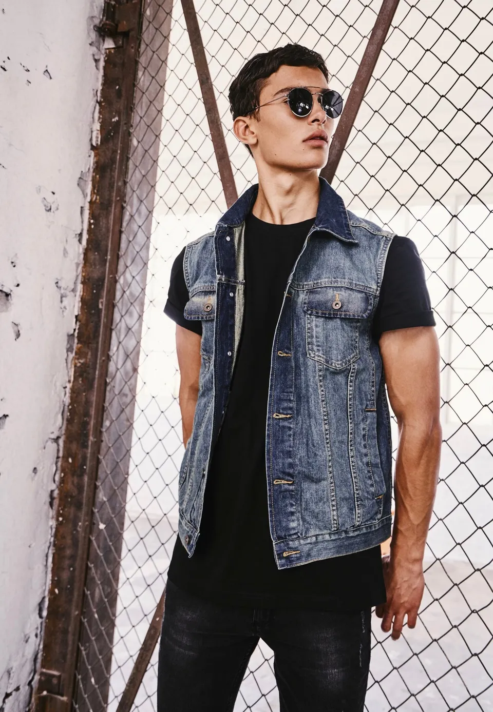 urban-classics-denim-lightblue-gilet-jean-bleu-clair image 1