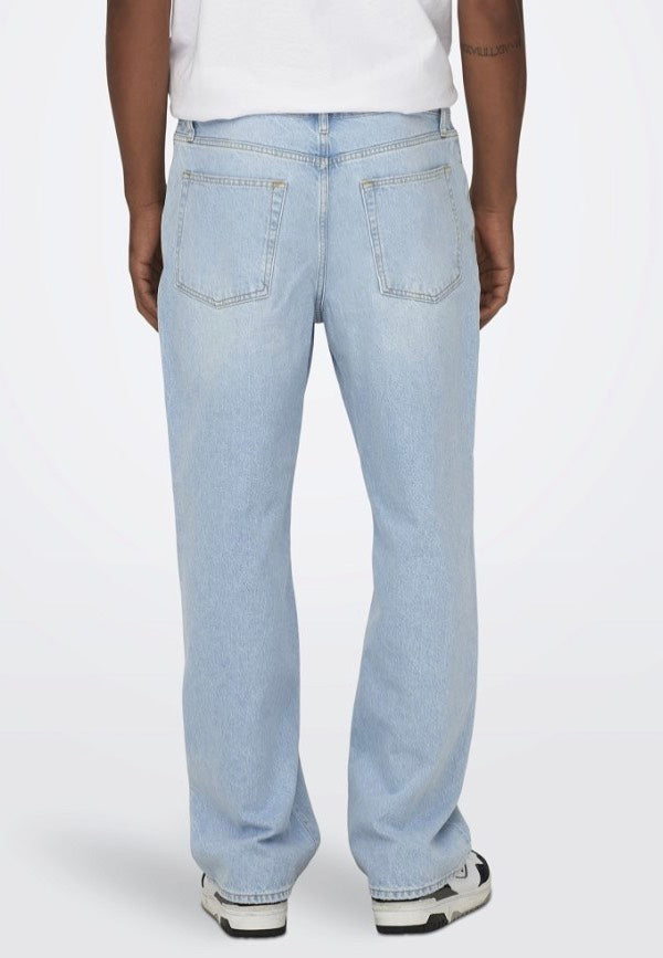 only-sons-fade-loose-one-jean-light-blue-denim-homme image 2