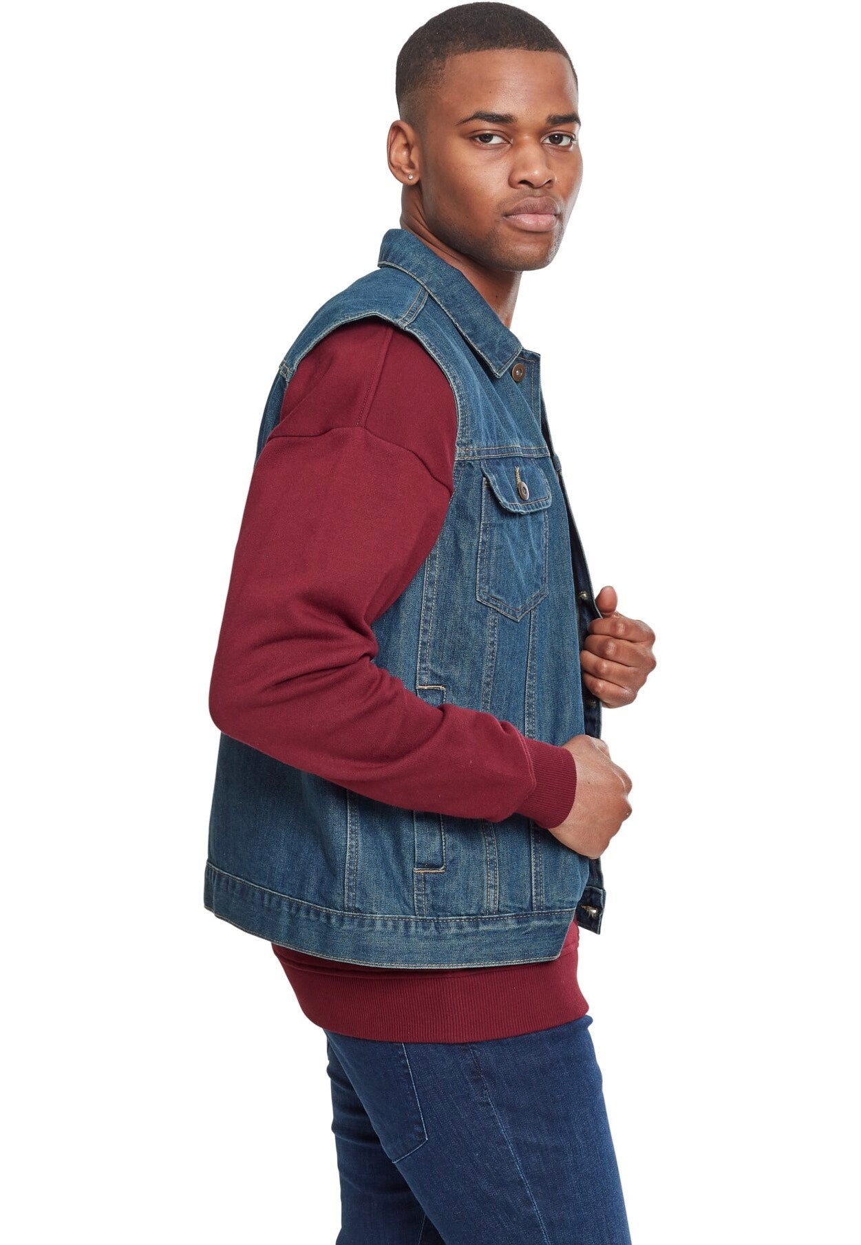 urban-classics-denim-gilet-jean-homme-bleu-denim image 4