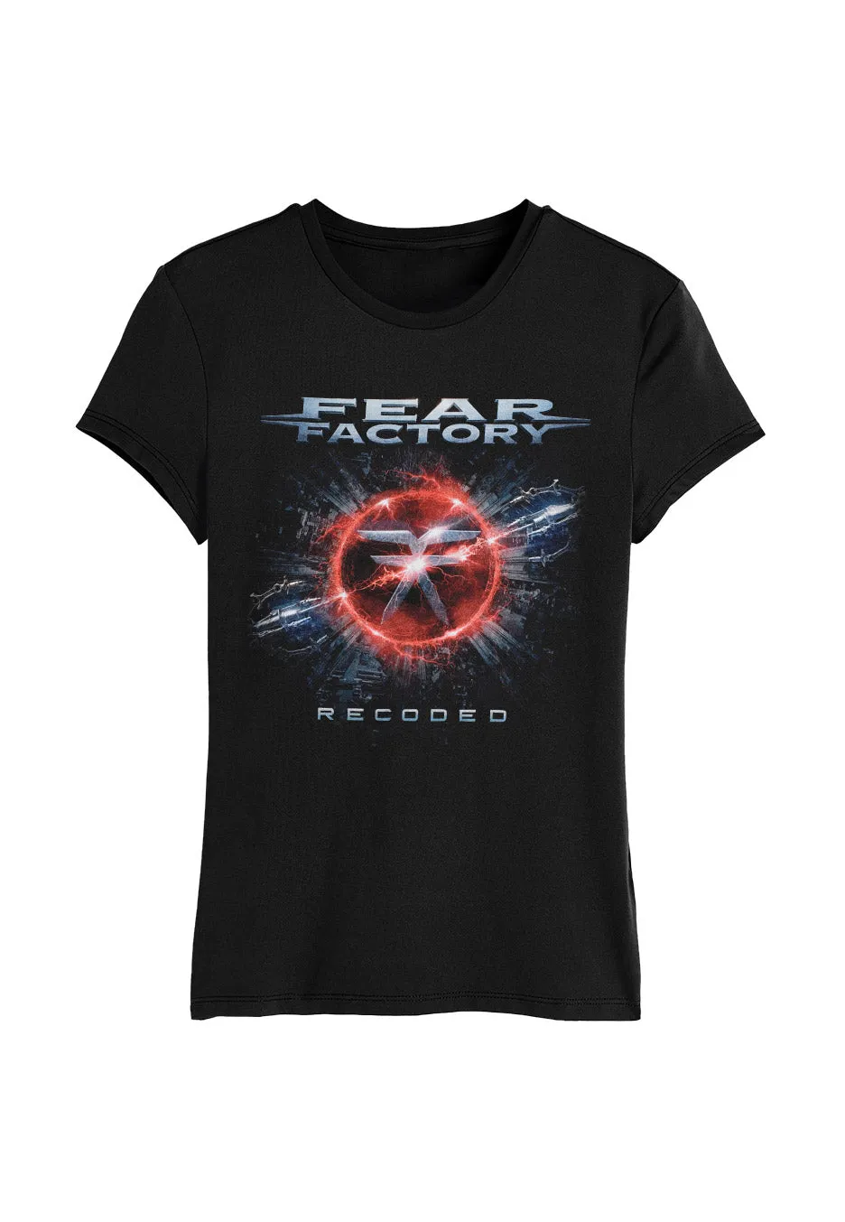 fear-factory-recoded-t-shirt-femme-girly-noir image 1