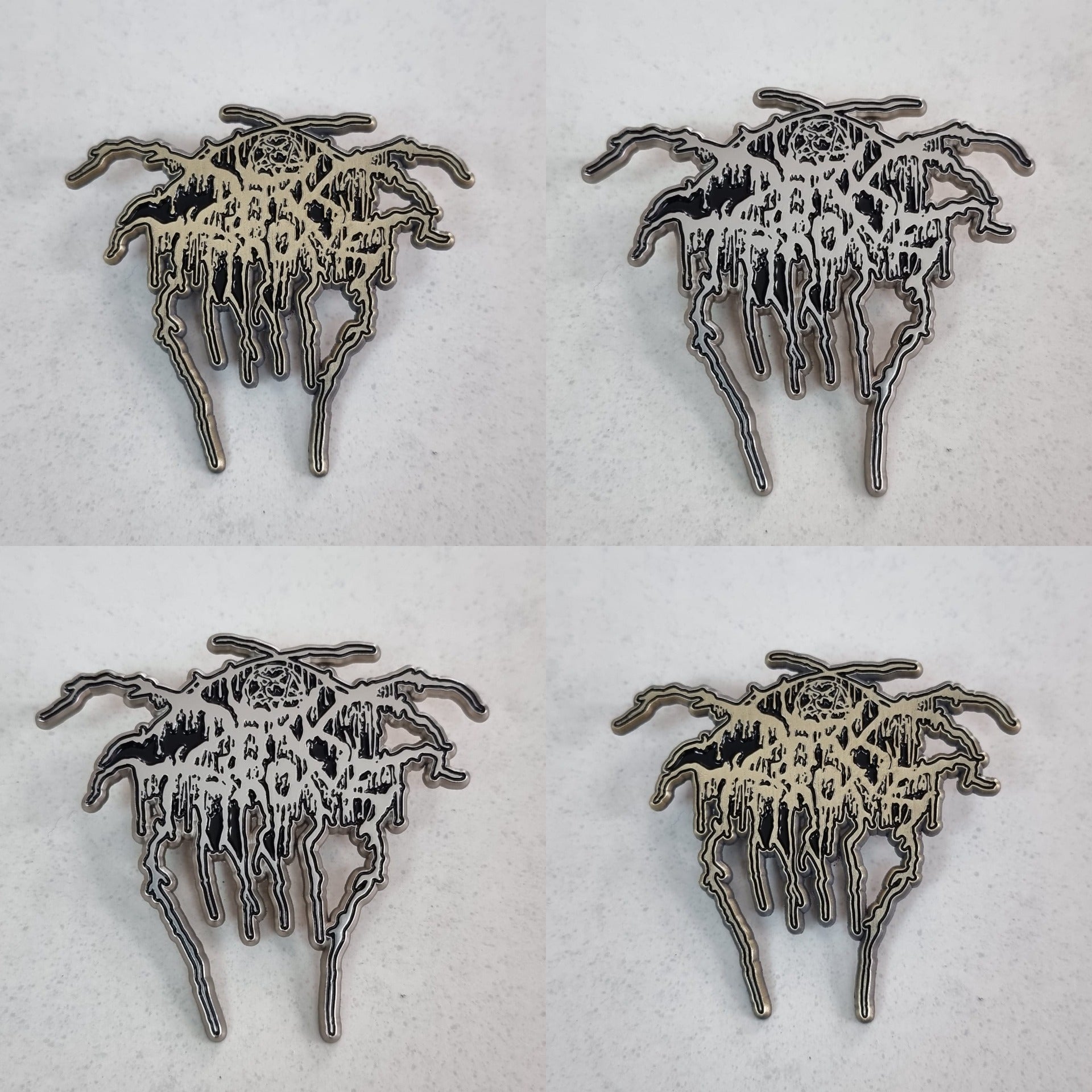 darkthrone-logo-pin-mail-antique-brass-black-metal image 1