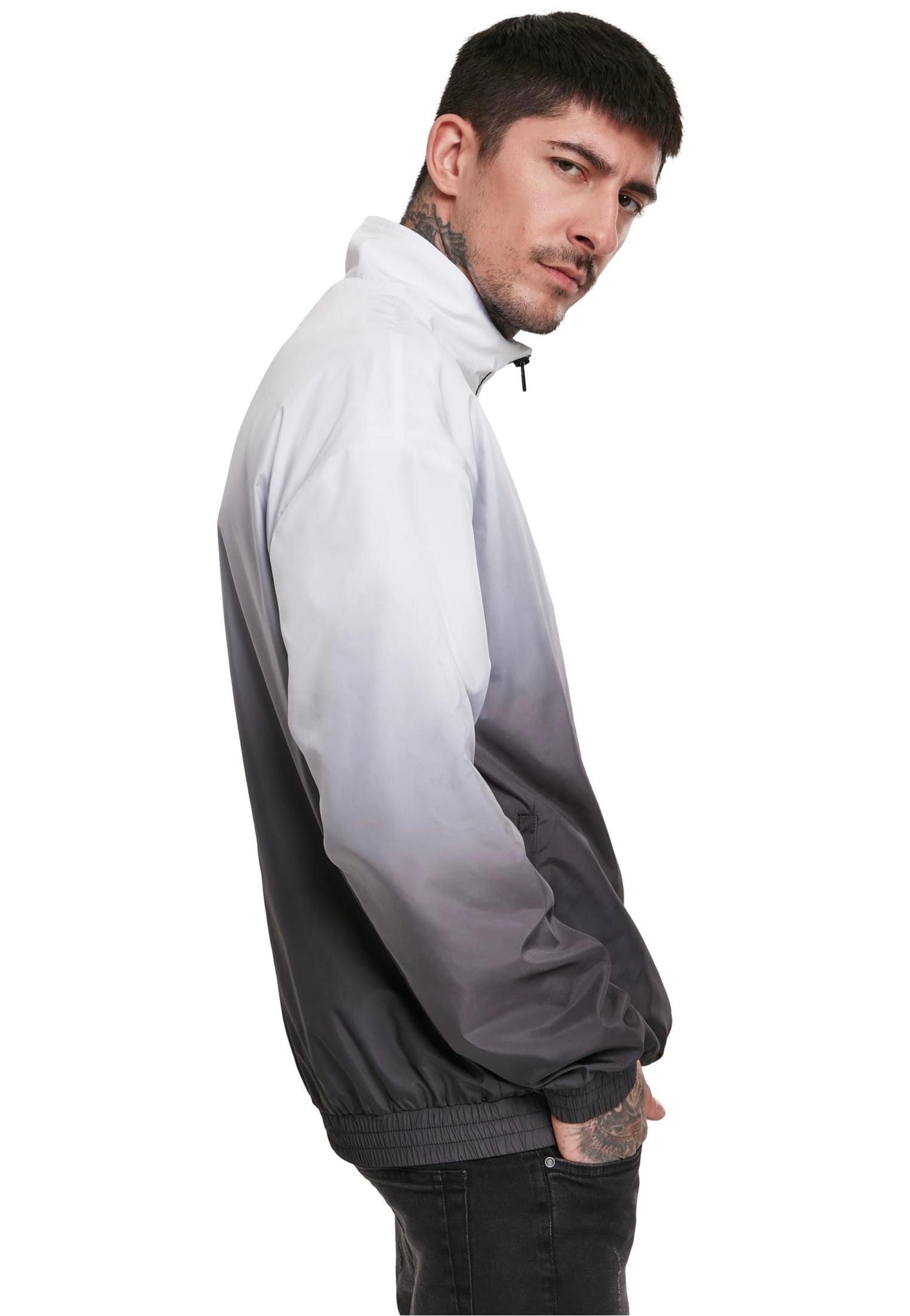 urban-classics-gradient-pull-over-veste-noir-blanc image 4