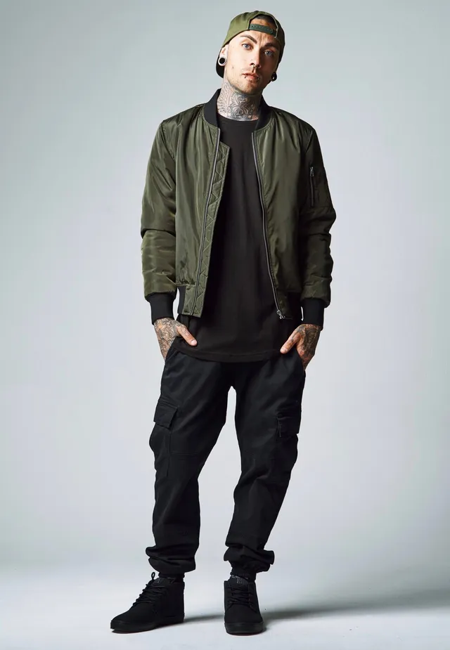 urban-classics-washed-cargo-twill-pantalon-cargo-noir-w30-coton image 1