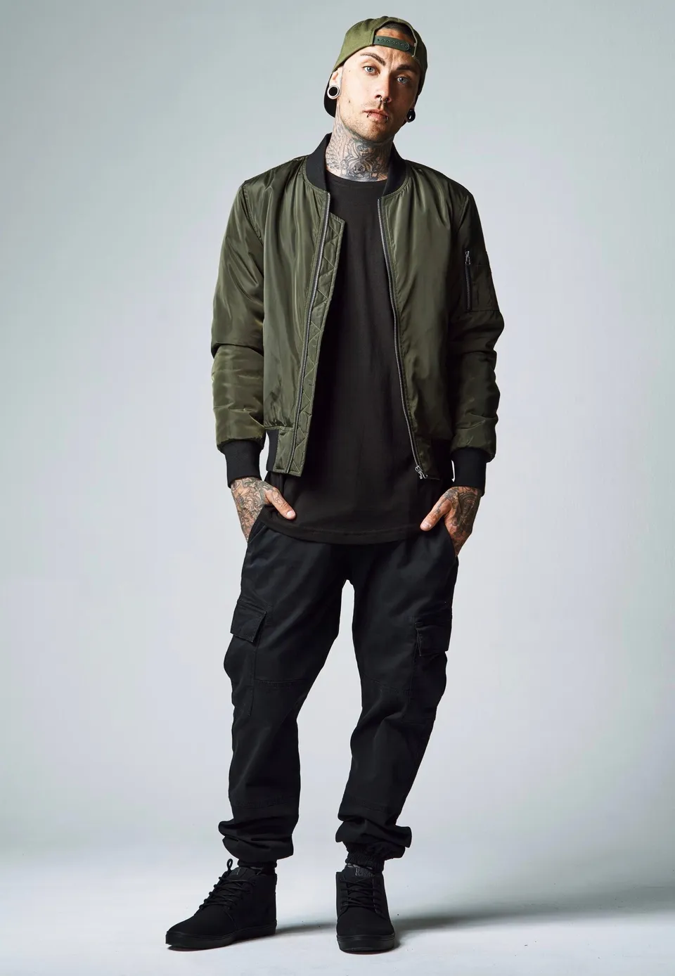 urban-classics-washed-cargo-twill-pantalon-cargo-noir-w30-coton image 1