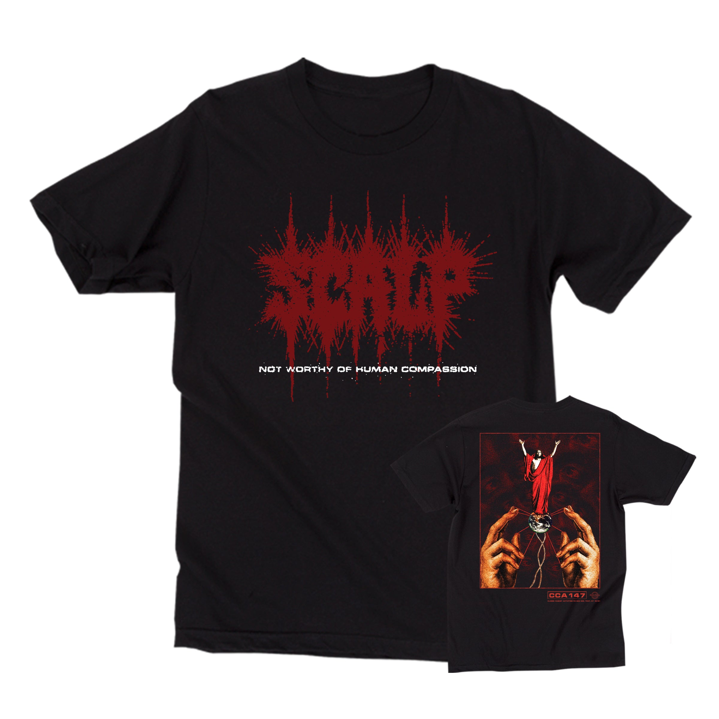 closed-casket-scalp-not-worthy-t-shirt-noir-100-coton image 1